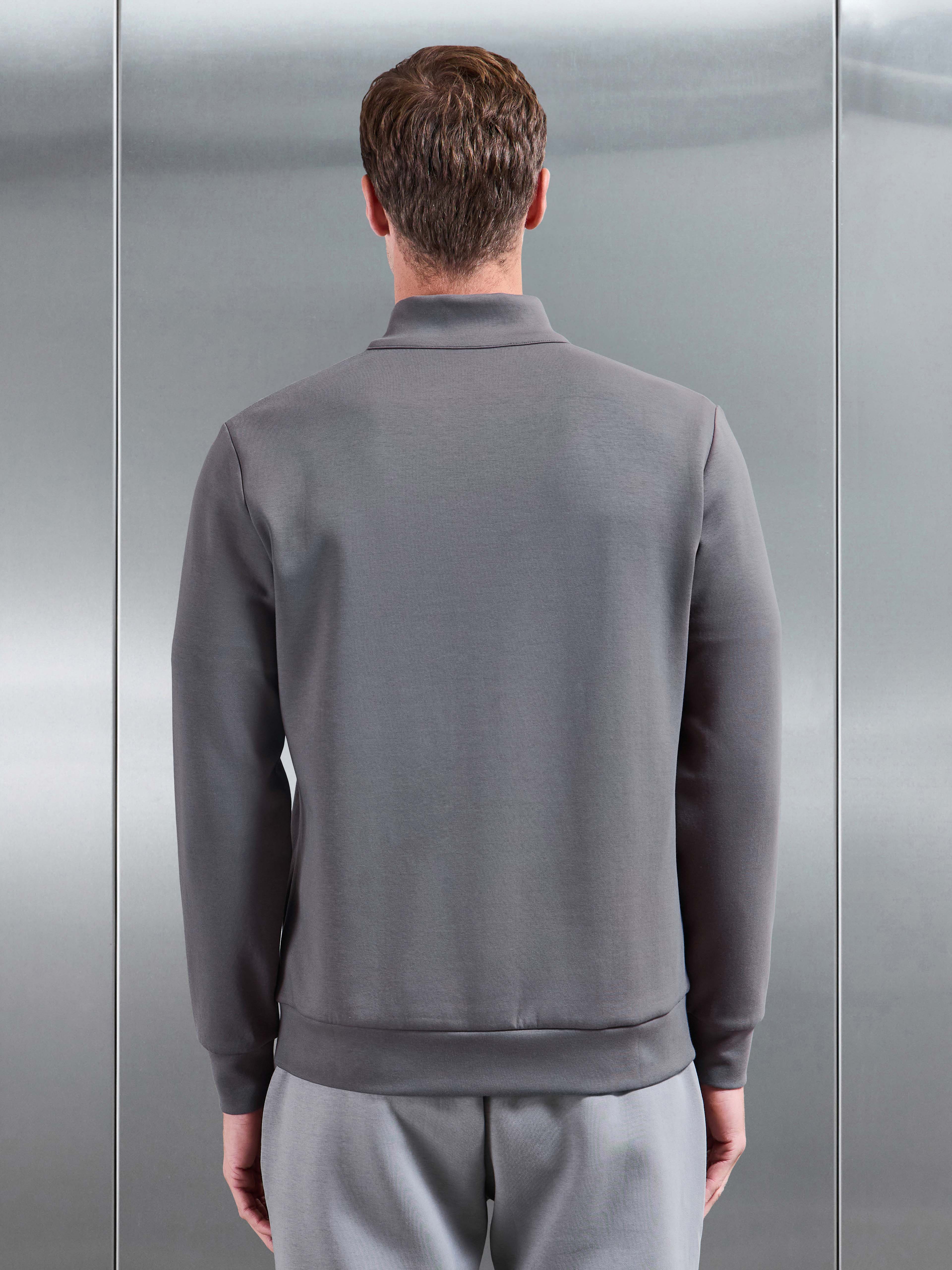 Interlock Jersey Half Zip in Charcoal