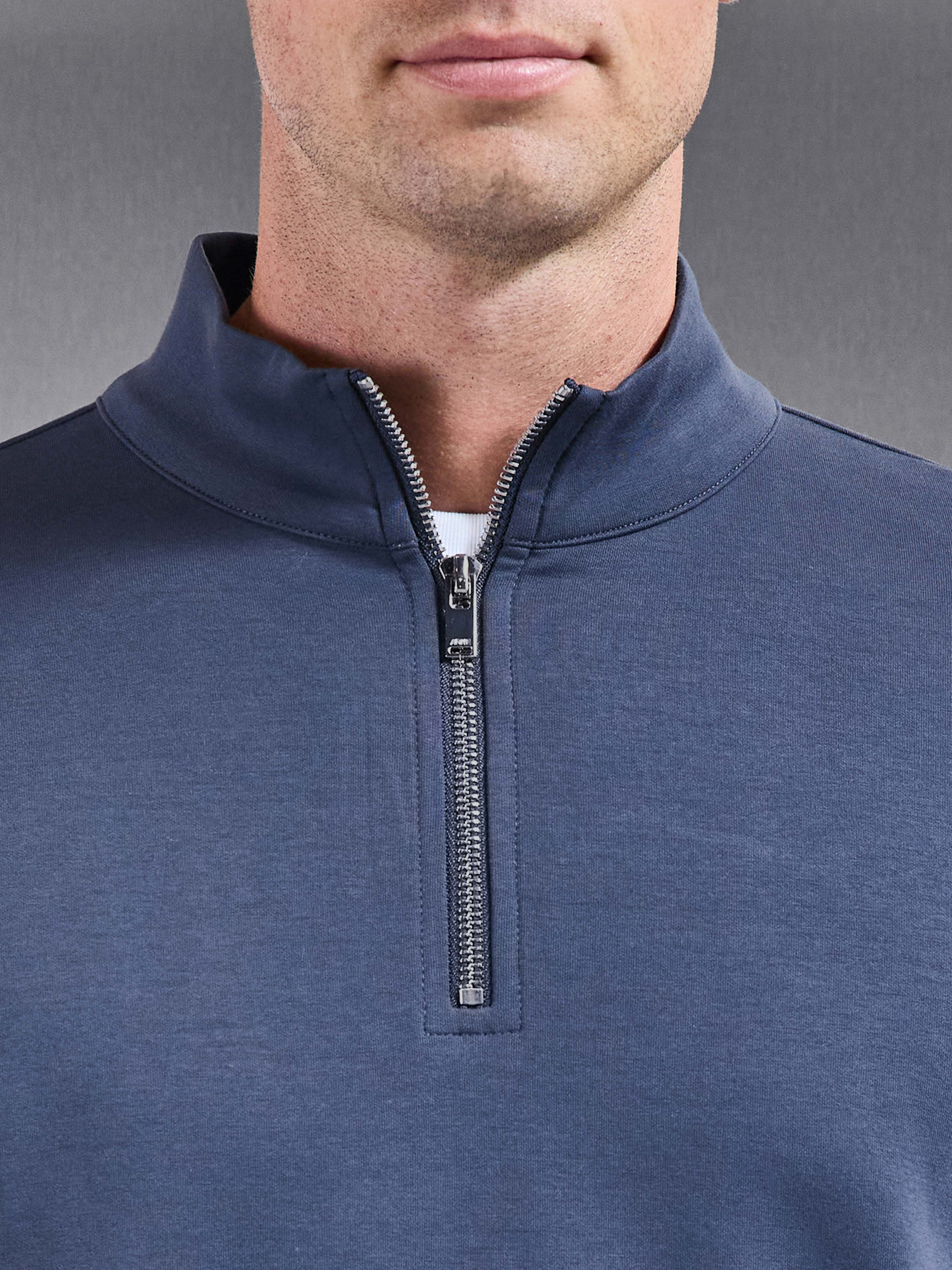 Interlock Jersey Half Zip in Slate Blue
