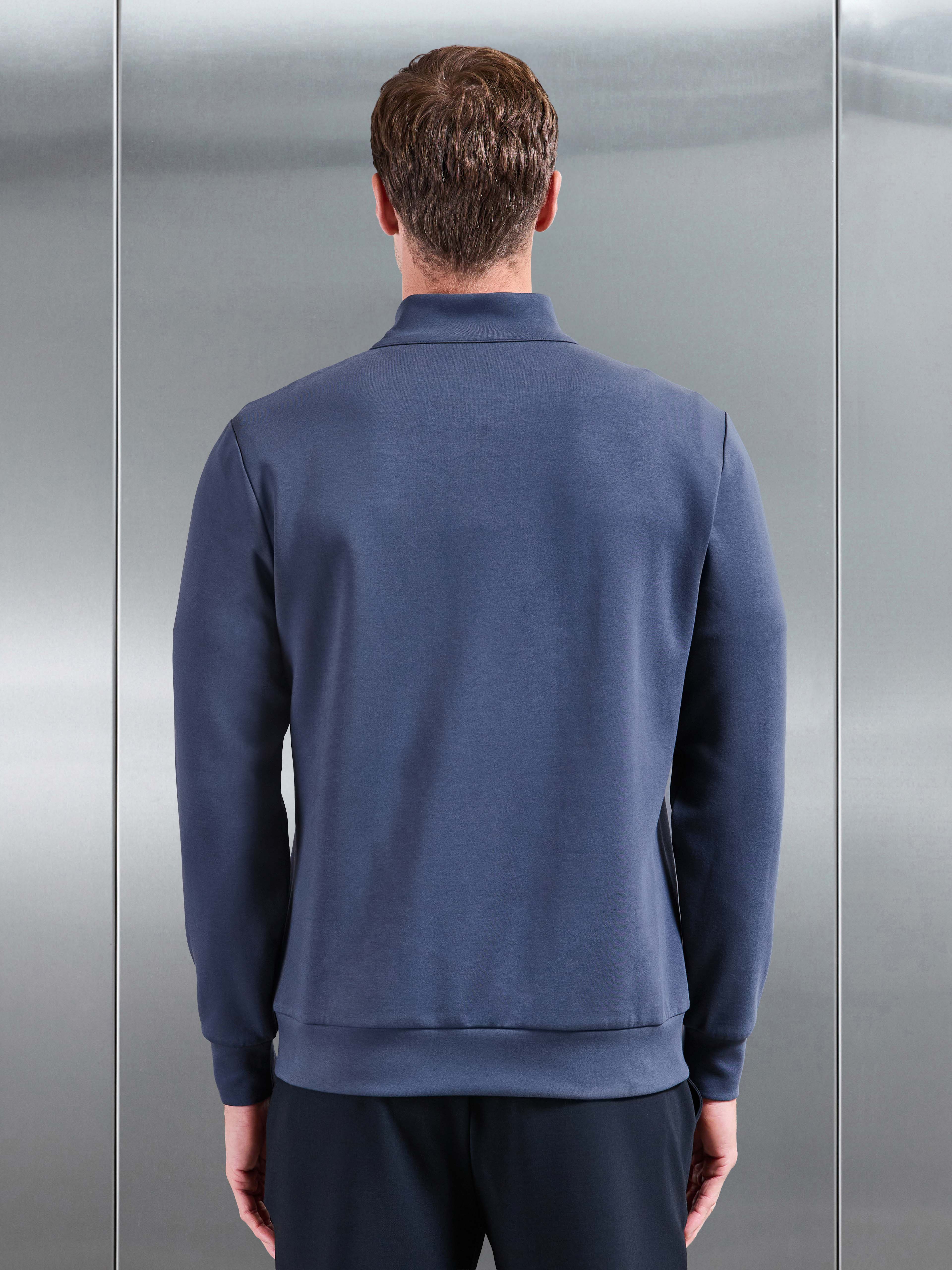Interlock Jersey Half Zip in Slate Blue