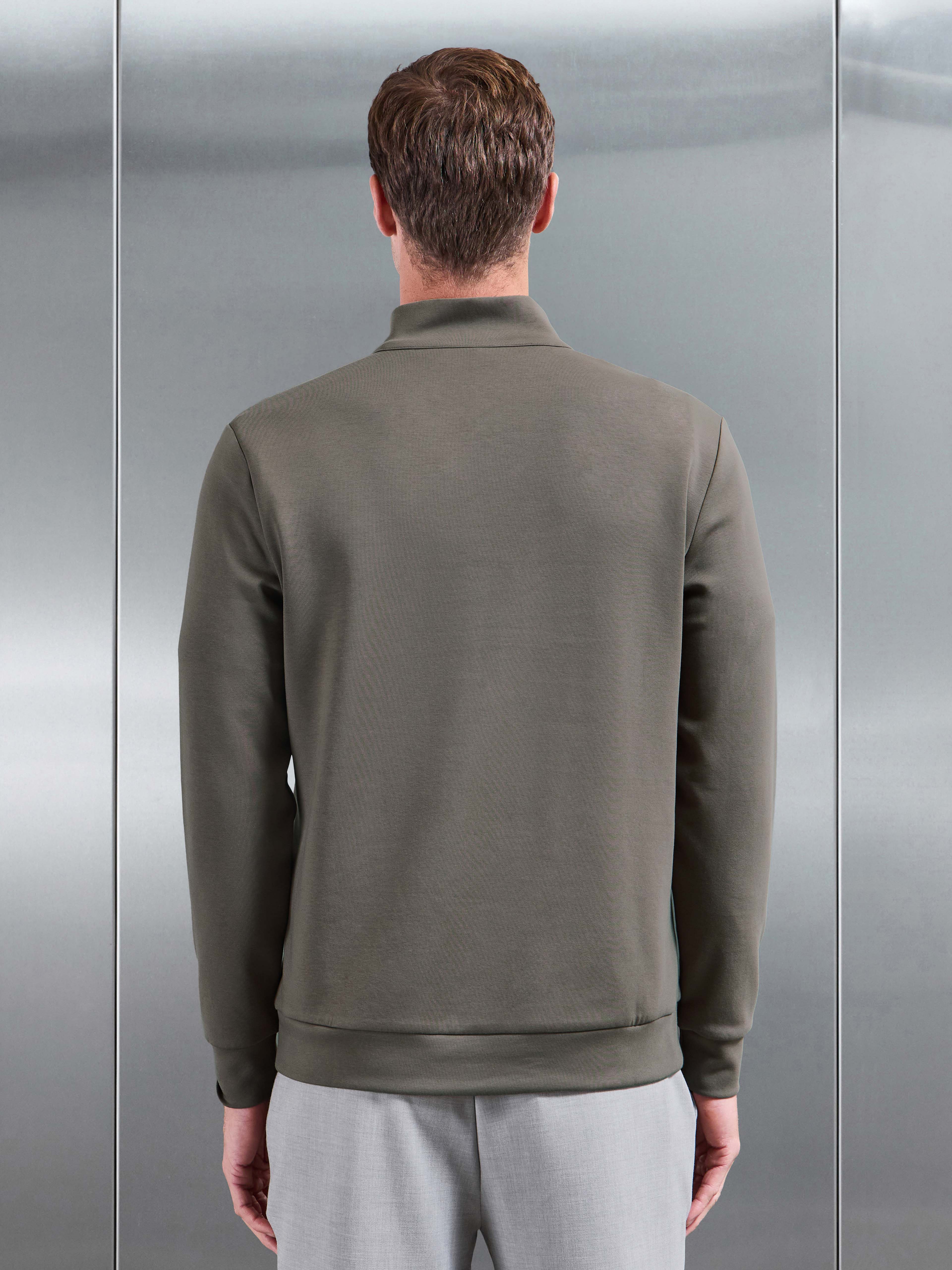 Interlock Jersey Half Zip in Taupe