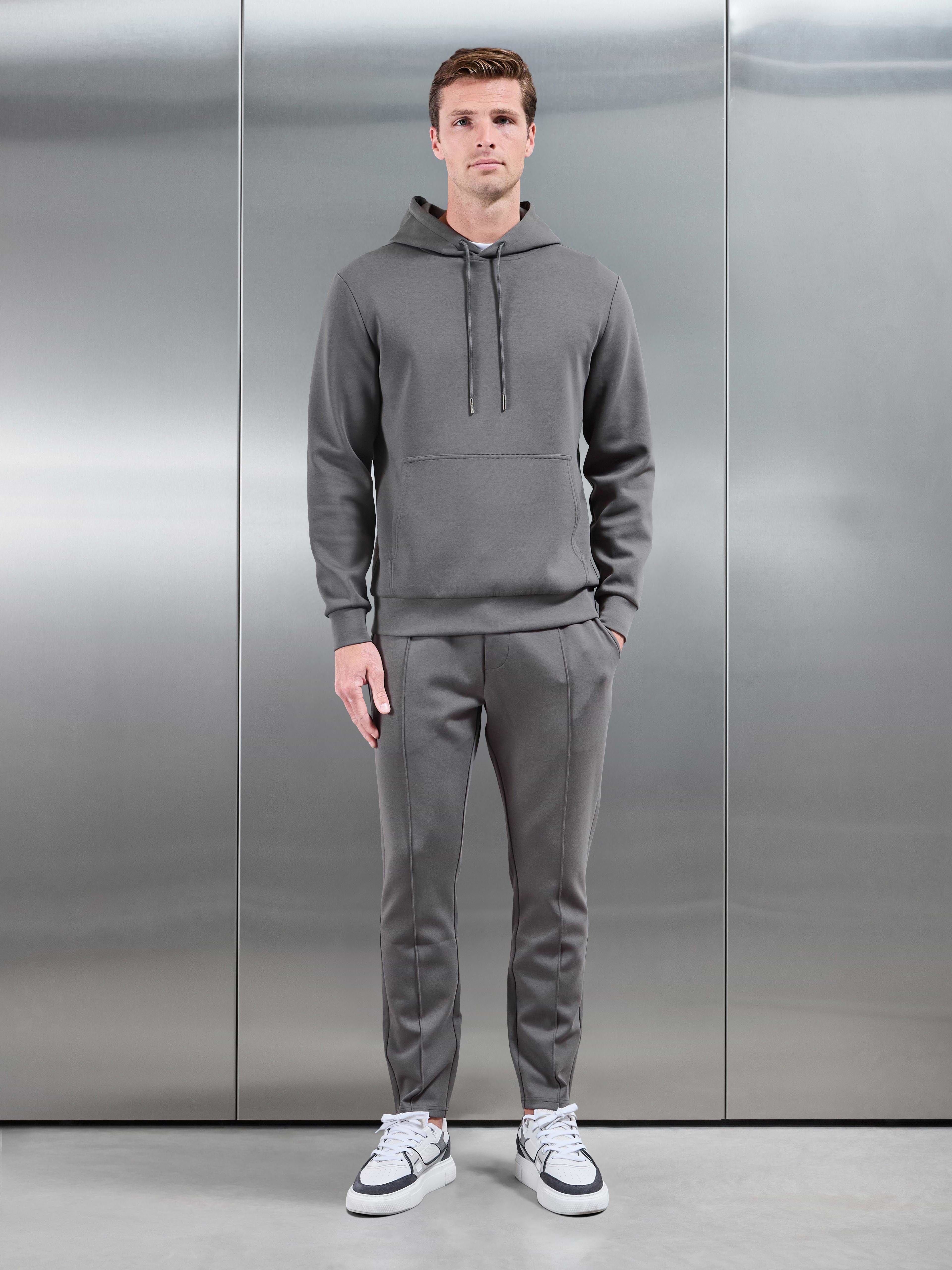 Interlock Jersey Hoodie in Charcoal