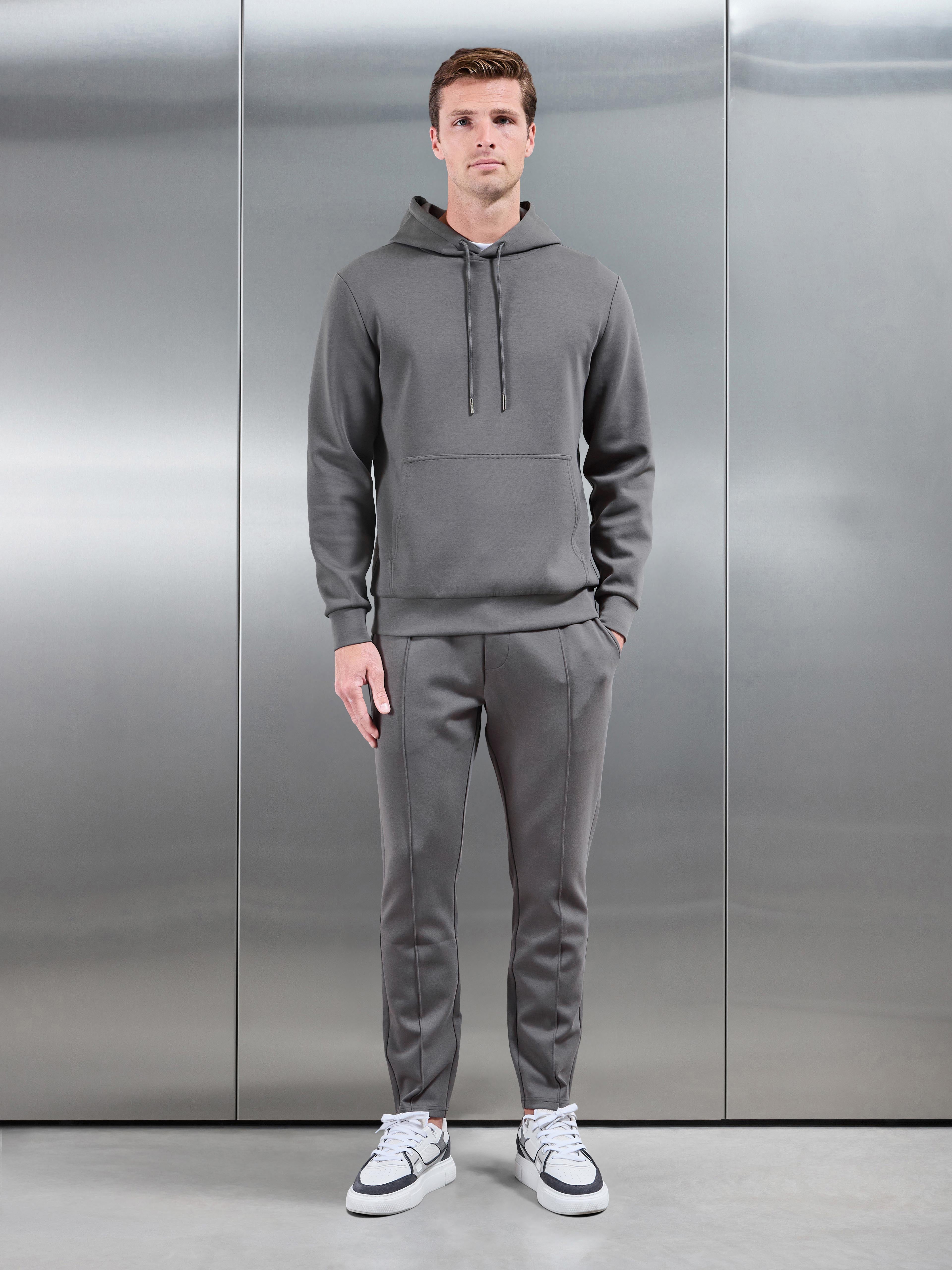 Interlock Jersey Hoodie in Charcoal