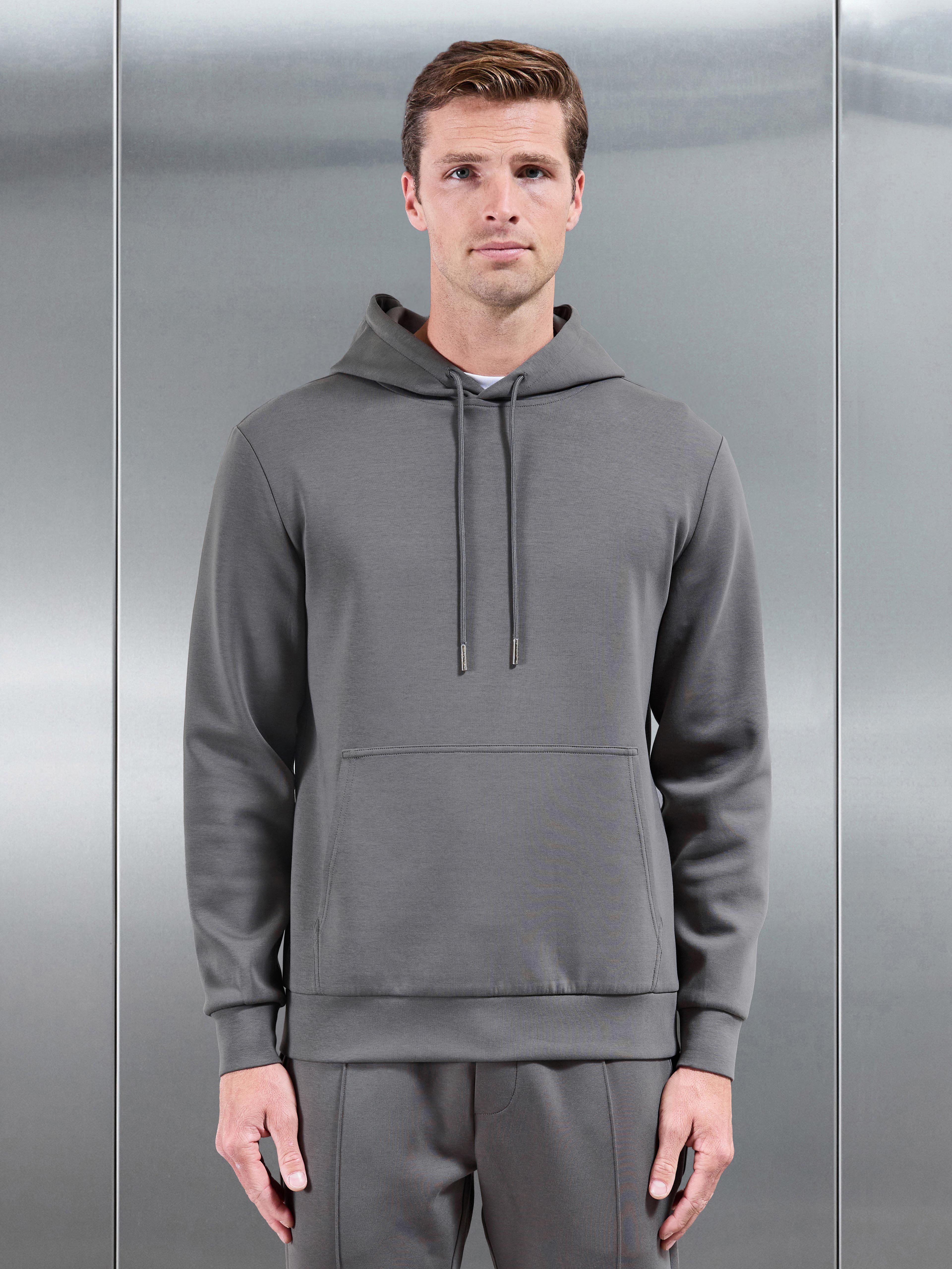 Interlock Jersey Hoodie in Charcoal