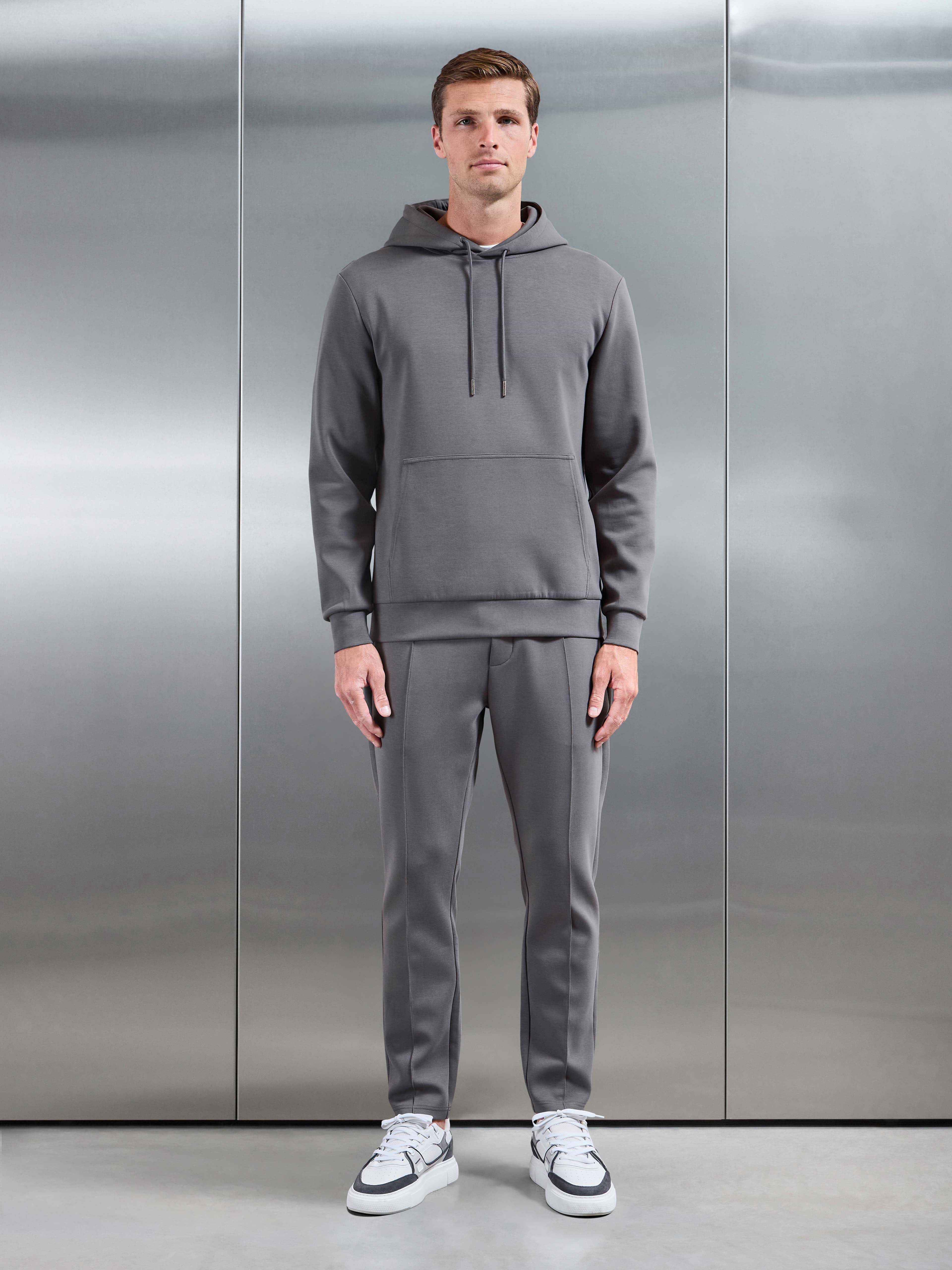 Interlock Jersey Hoodie in Charcoal