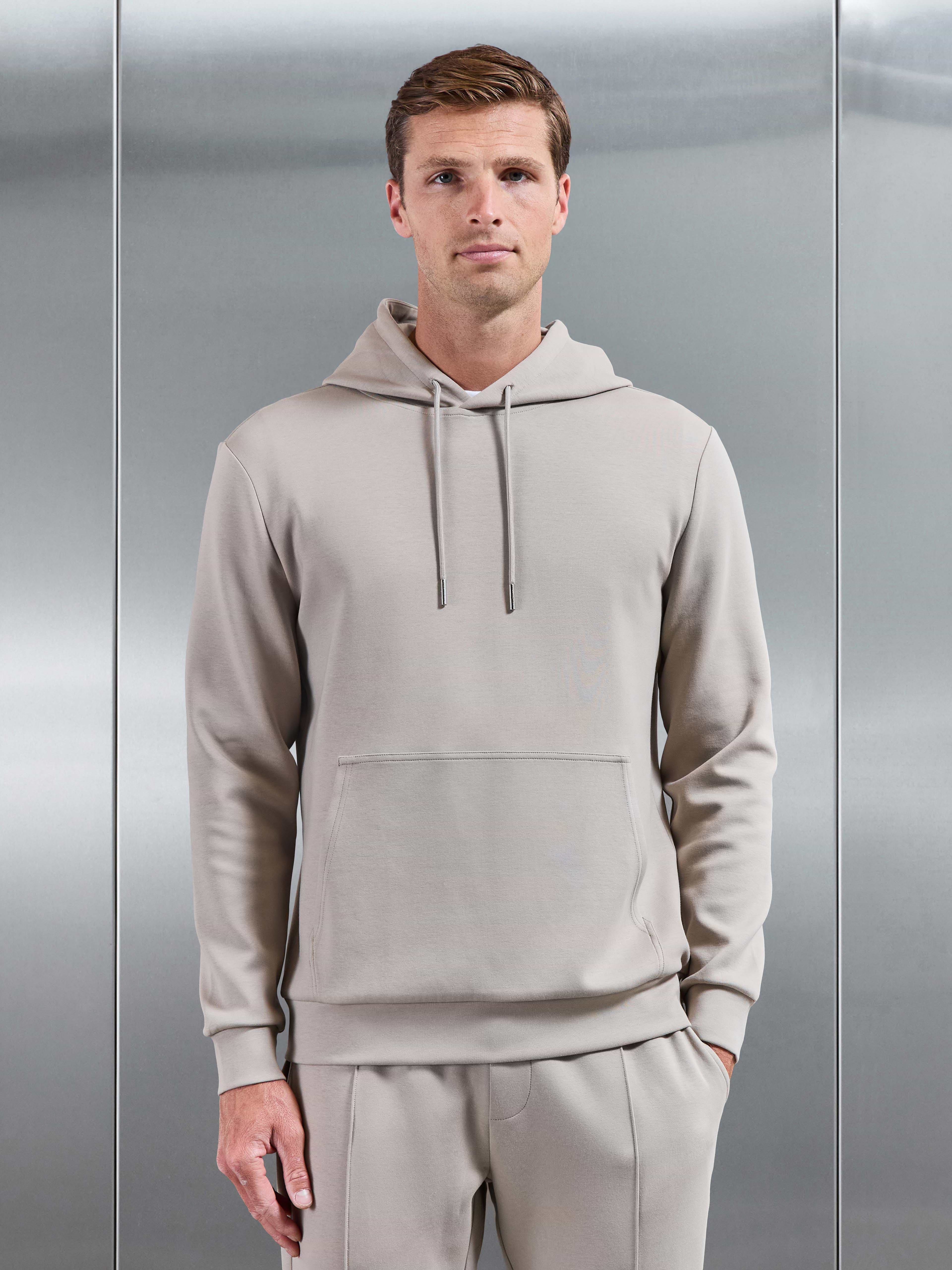 Interlock Jersey Hoodie in Stone