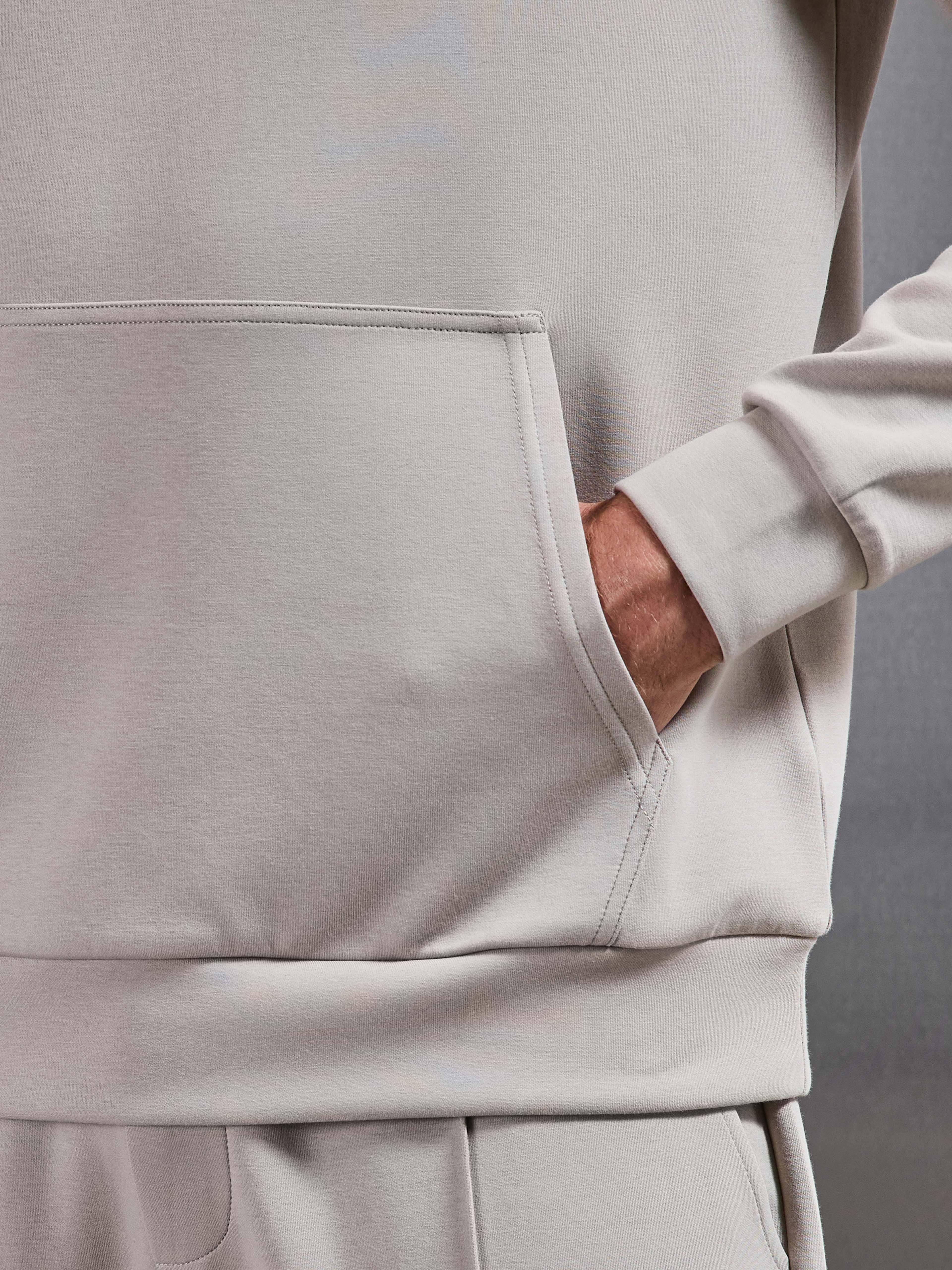 Interlock Jersey Hoodie in Stone