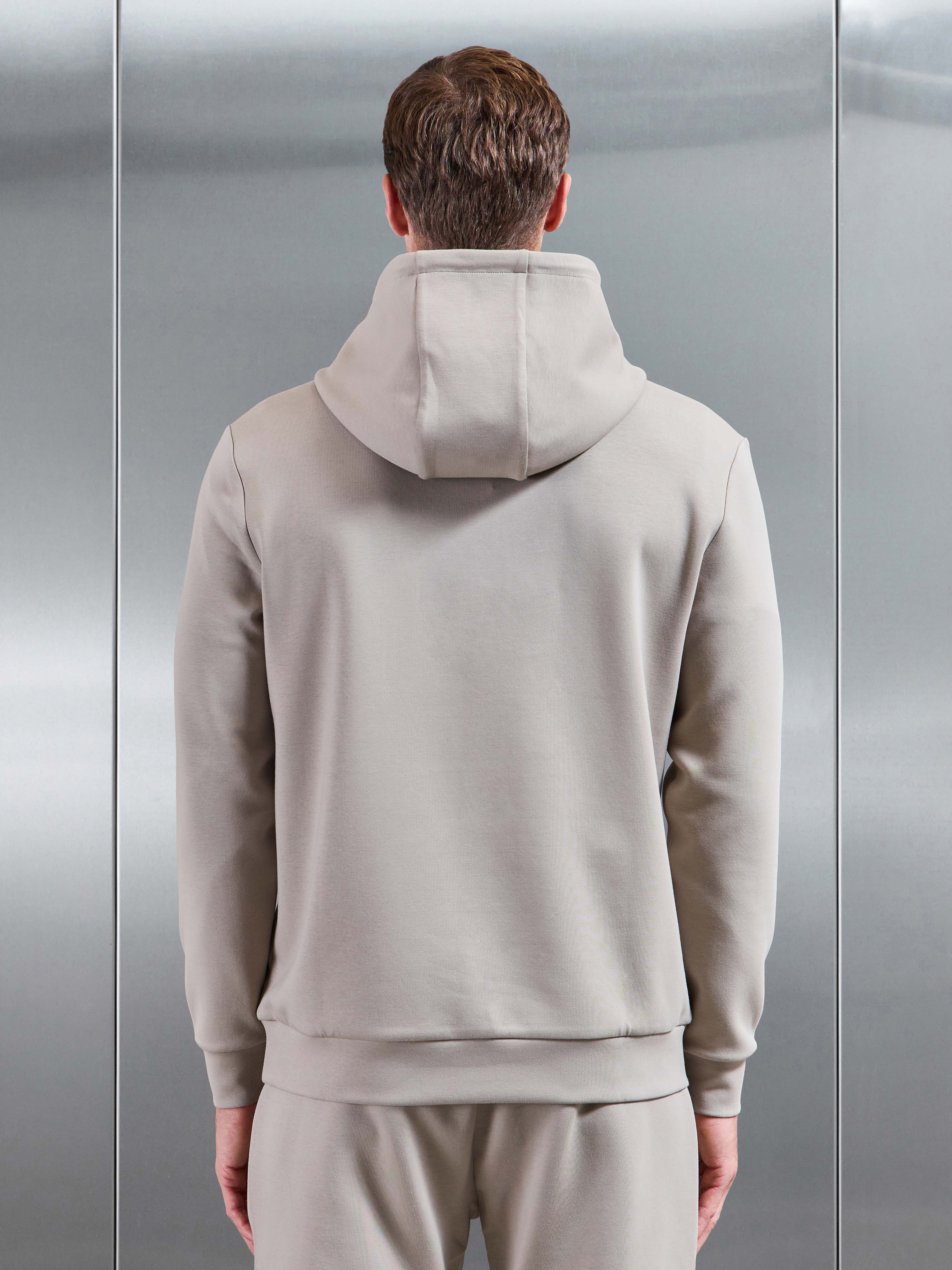 Interlock Jersey Hoodie in Stone