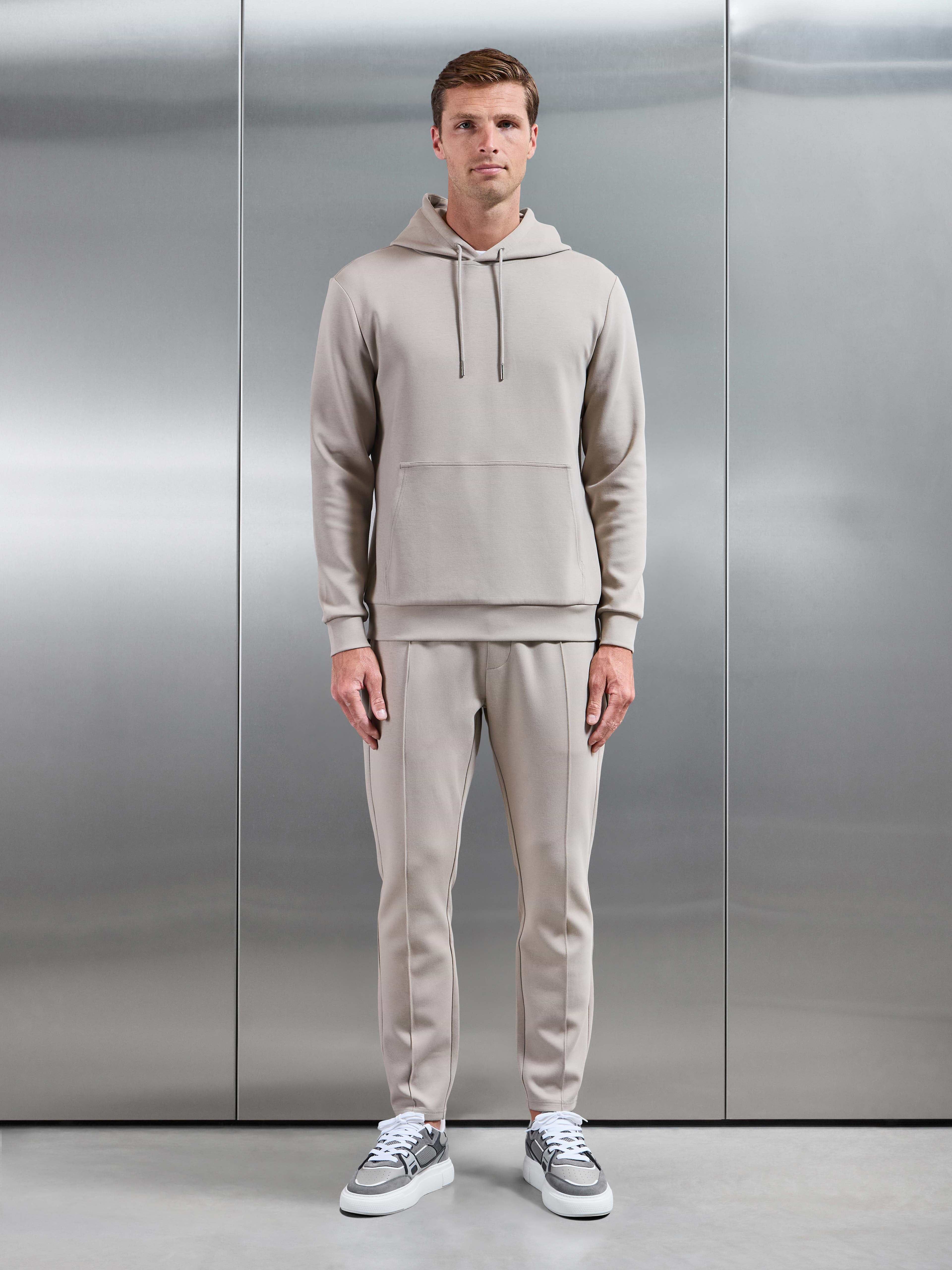 Interlock Jersey Hoodie in Stone
