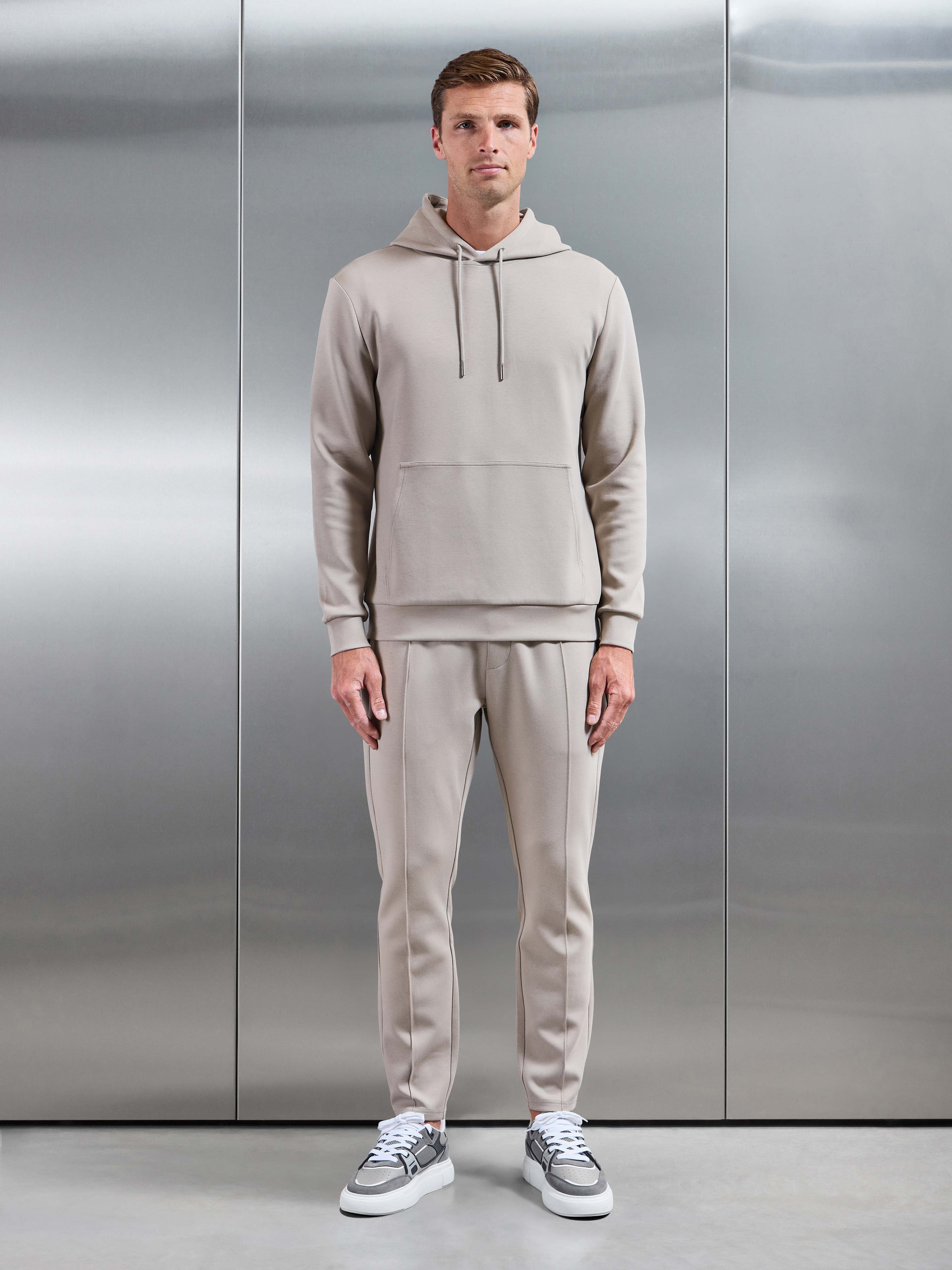 Interlock Jersey Hoodie in Stone