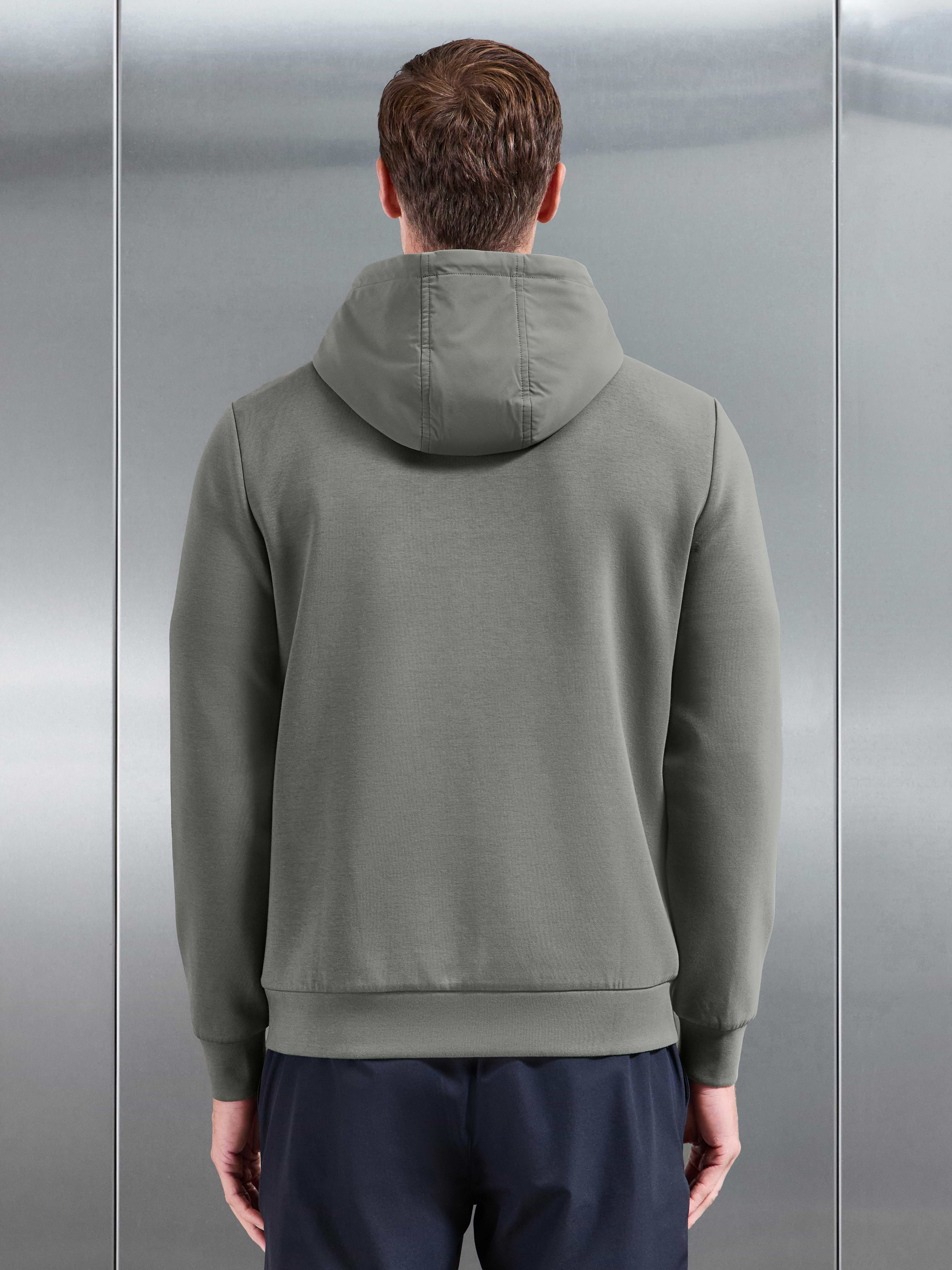 Interlock Jersey Hybrid Technical Windbreaker in Sage