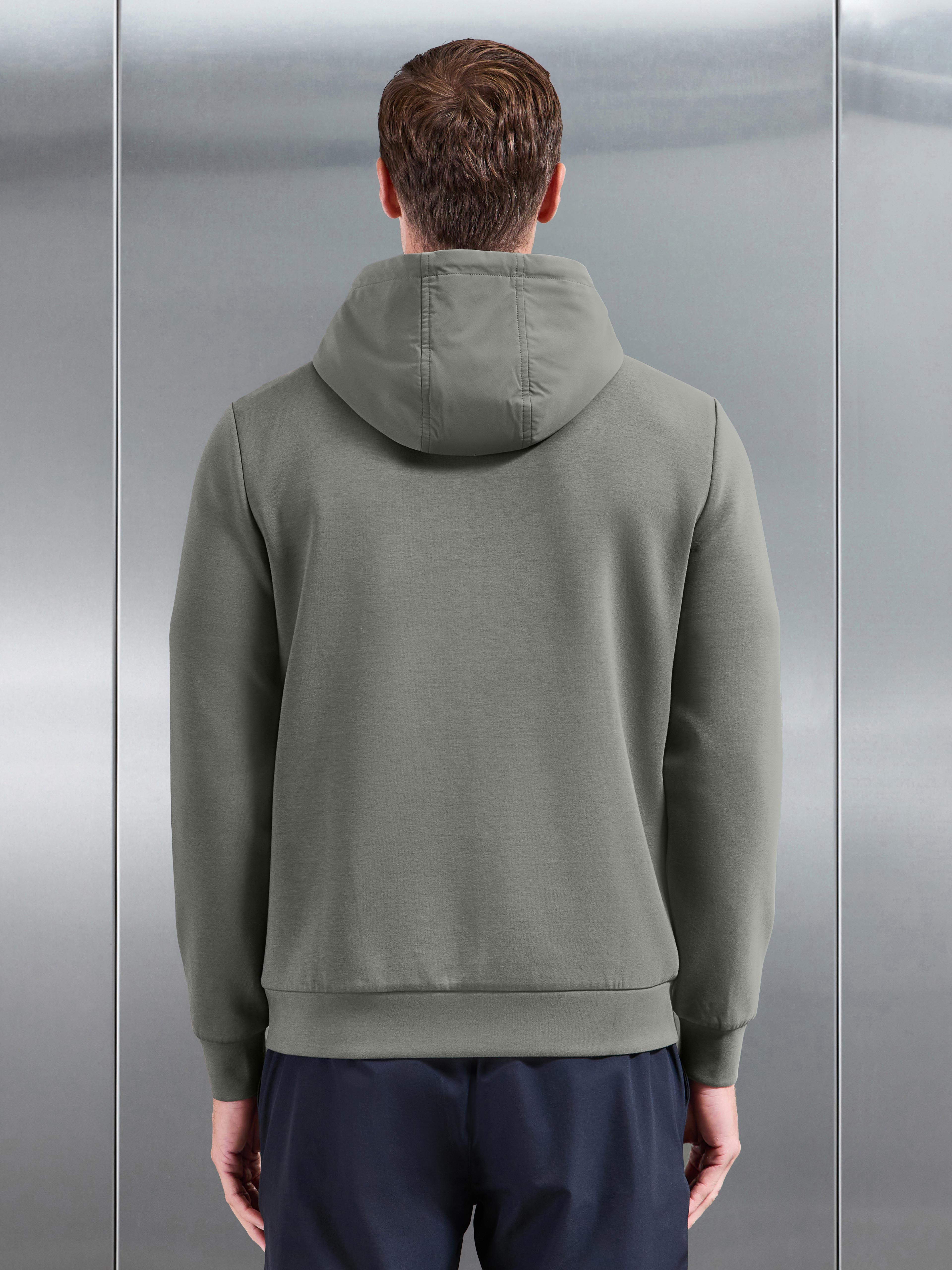 Interlock Jersey Hybrid Technical Windbreaker in Sage