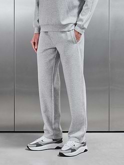 Interlock Jersey Piping Straight Leg Jogger in Marl Grey