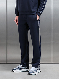 Interlock Jersey Piping Straight Leg Jogger in Navy
