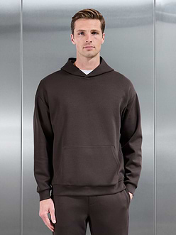 Interlock Jersey Relaxed Fit Hoodie in Brown