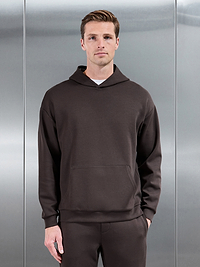 Interlock Jersey Relaxed Fit Hoodie in Brown