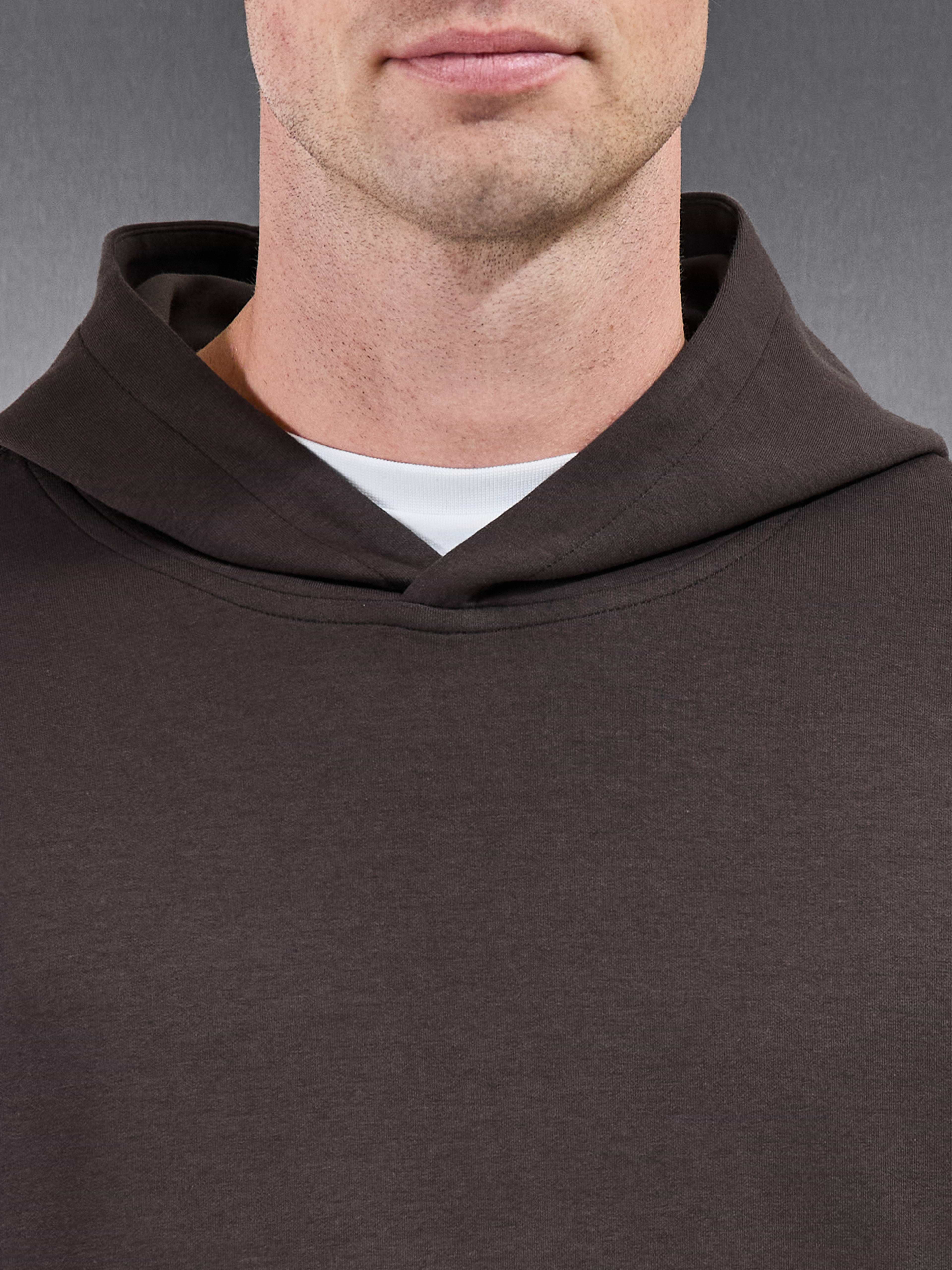 Interlock Jersey Relaxed Fit Hoodie in Brown