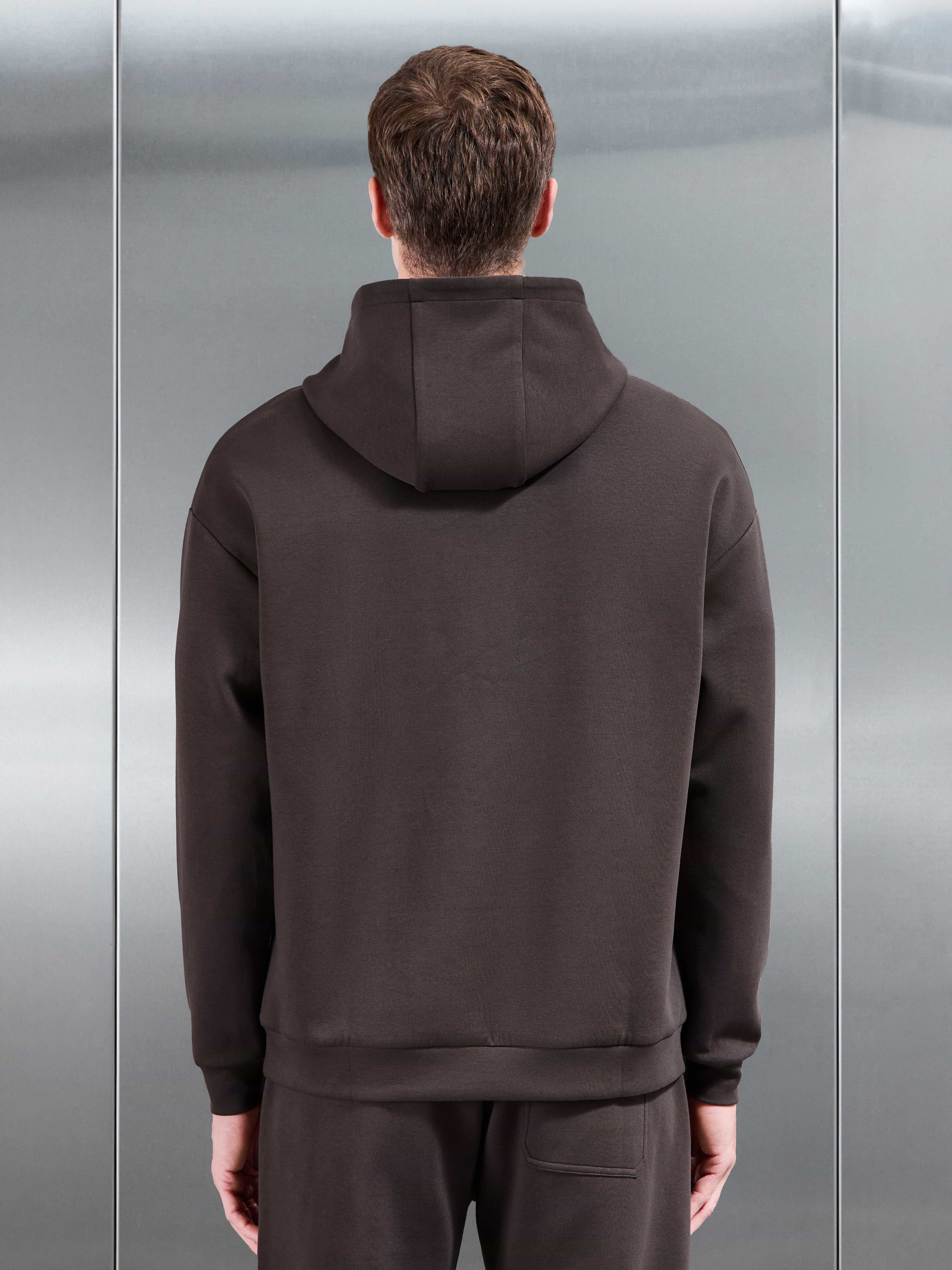 Interlock Jersey Relaxed Fit Hoodie in Brown