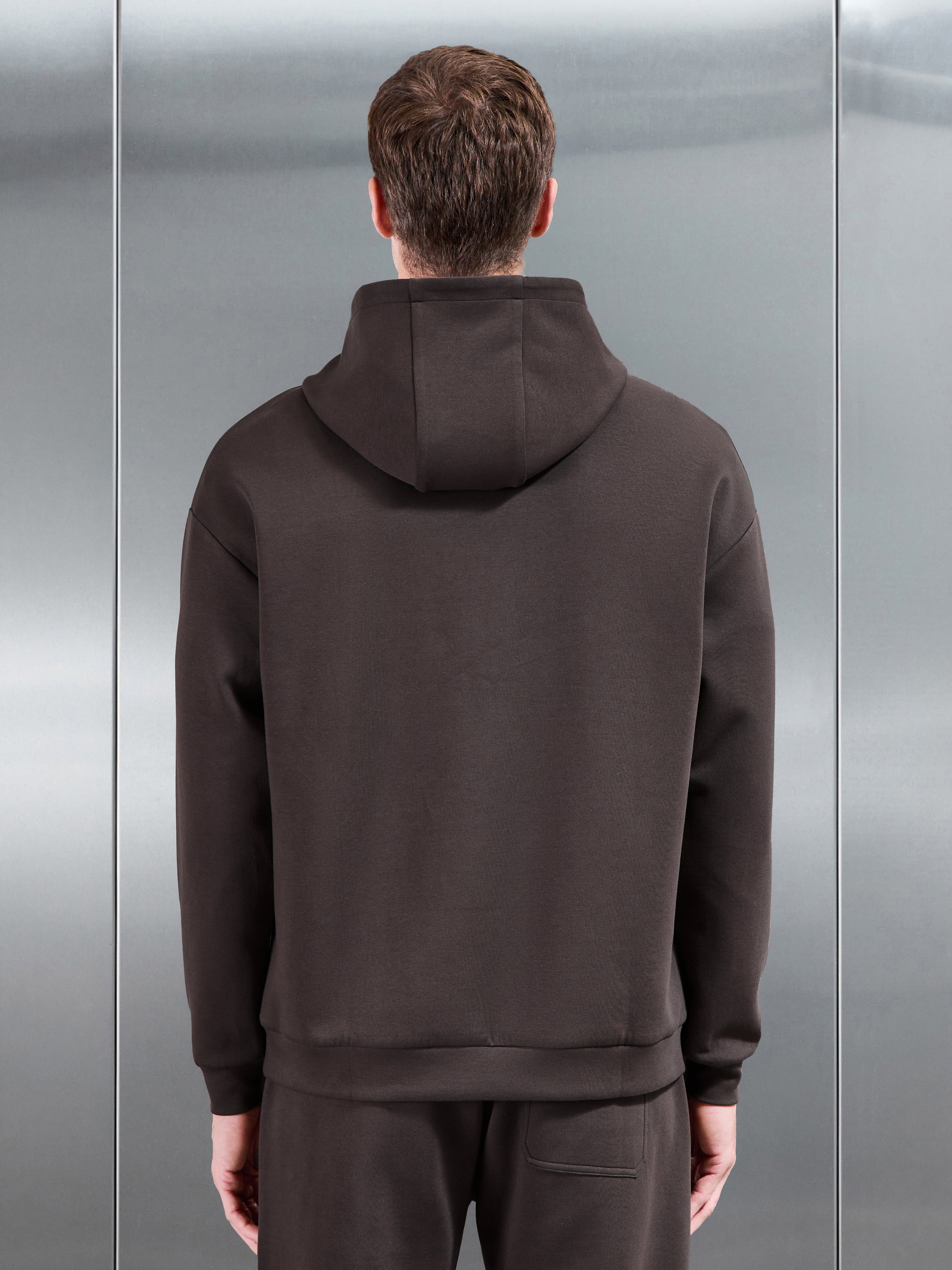 Interlock Jersey Relaxed Fit Hoodie in Brown