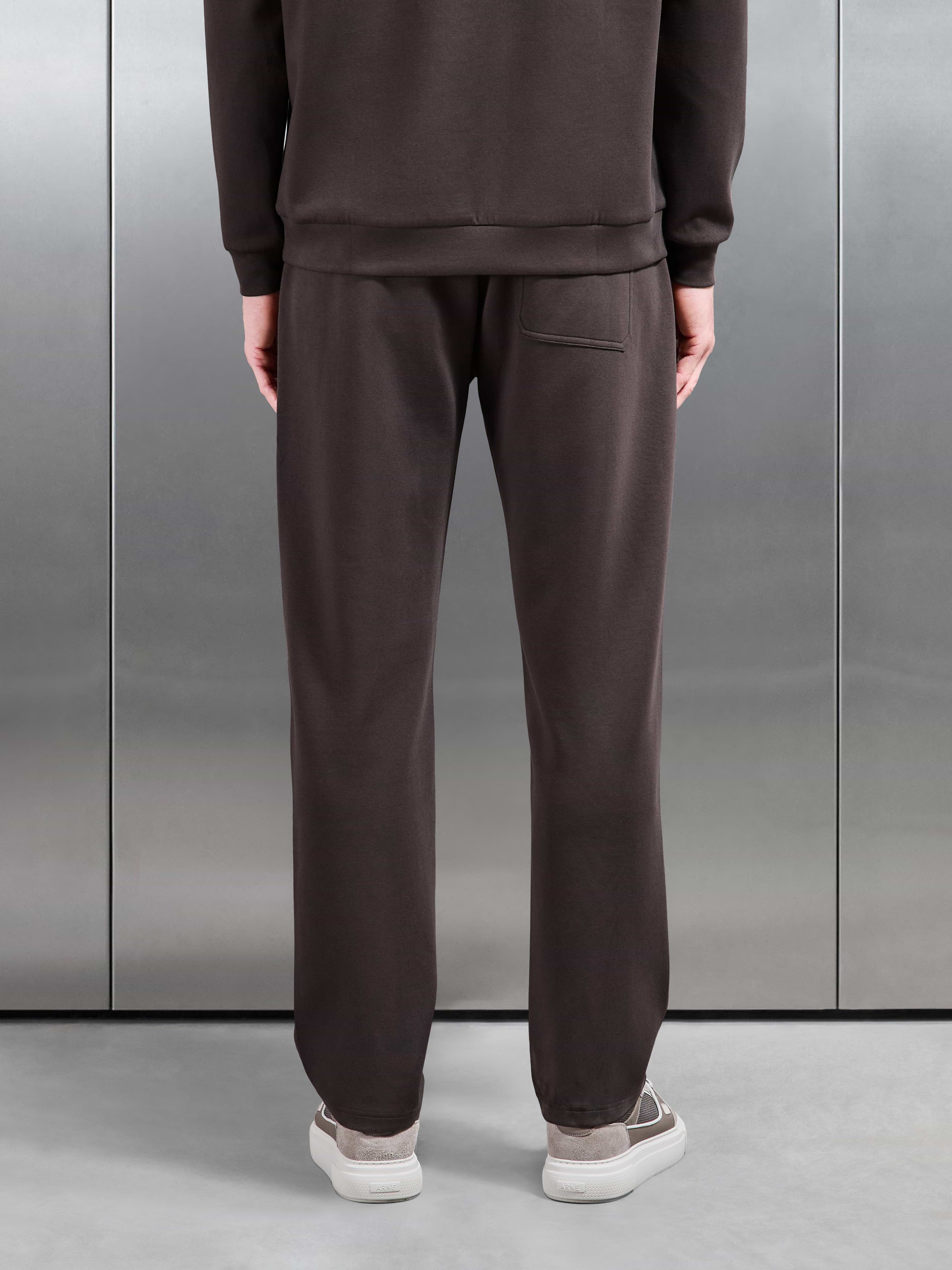 Interlock Jersey Straight Leg Jogger in Brown