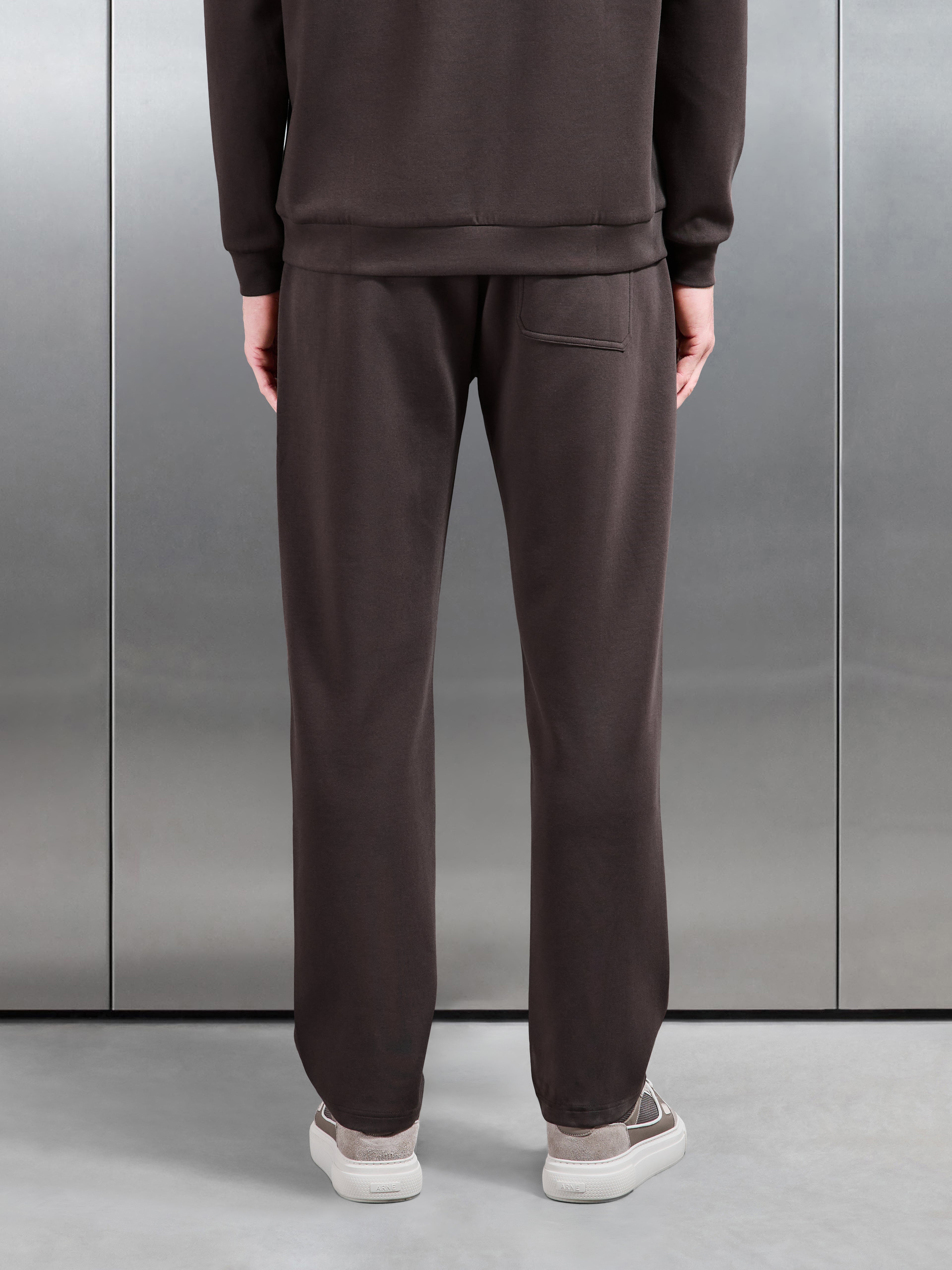Interlock Jersey Straight Leg Jogger in Brown