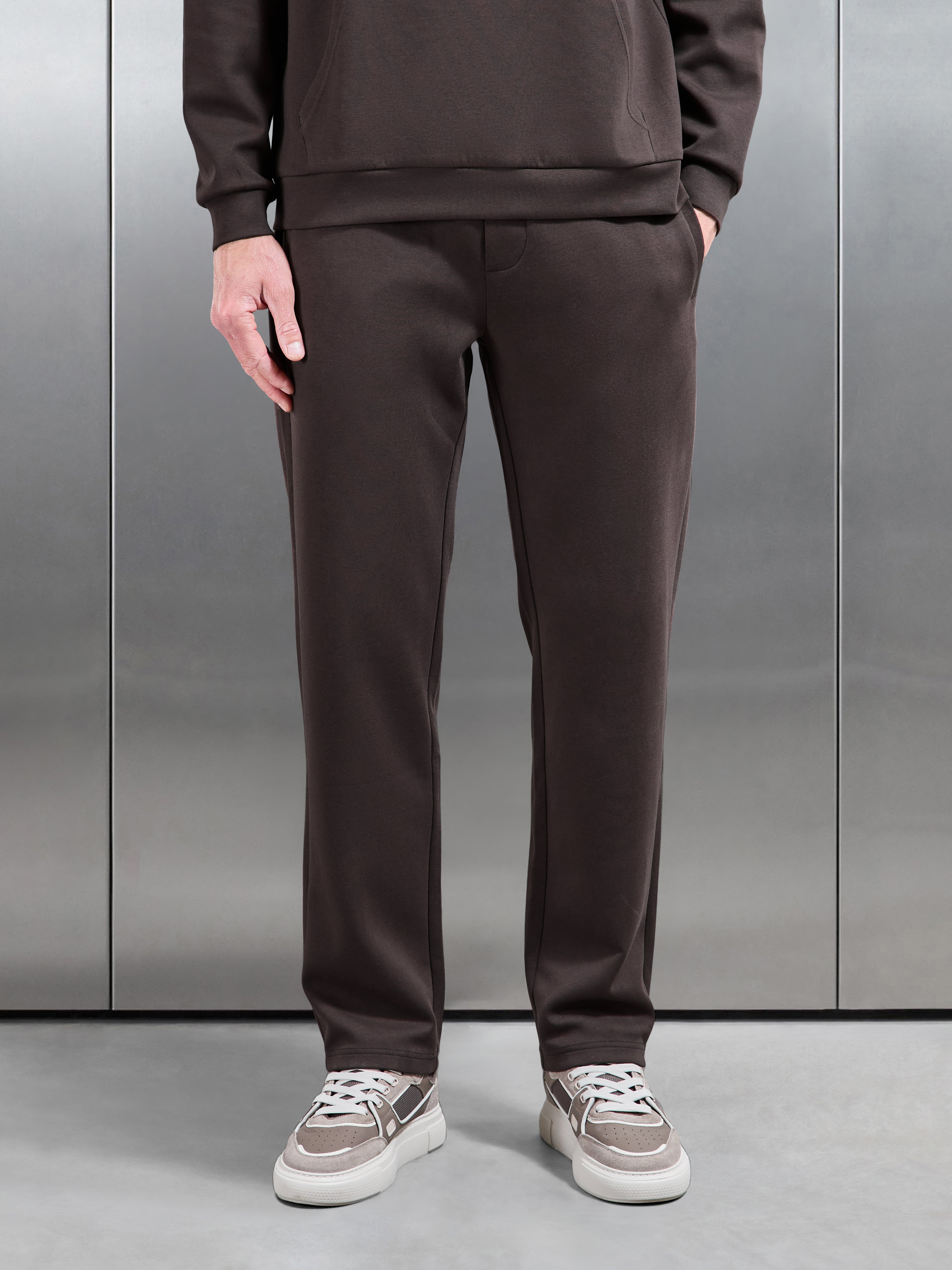 Interlock Jersey Straight Leg Jogger in Brown