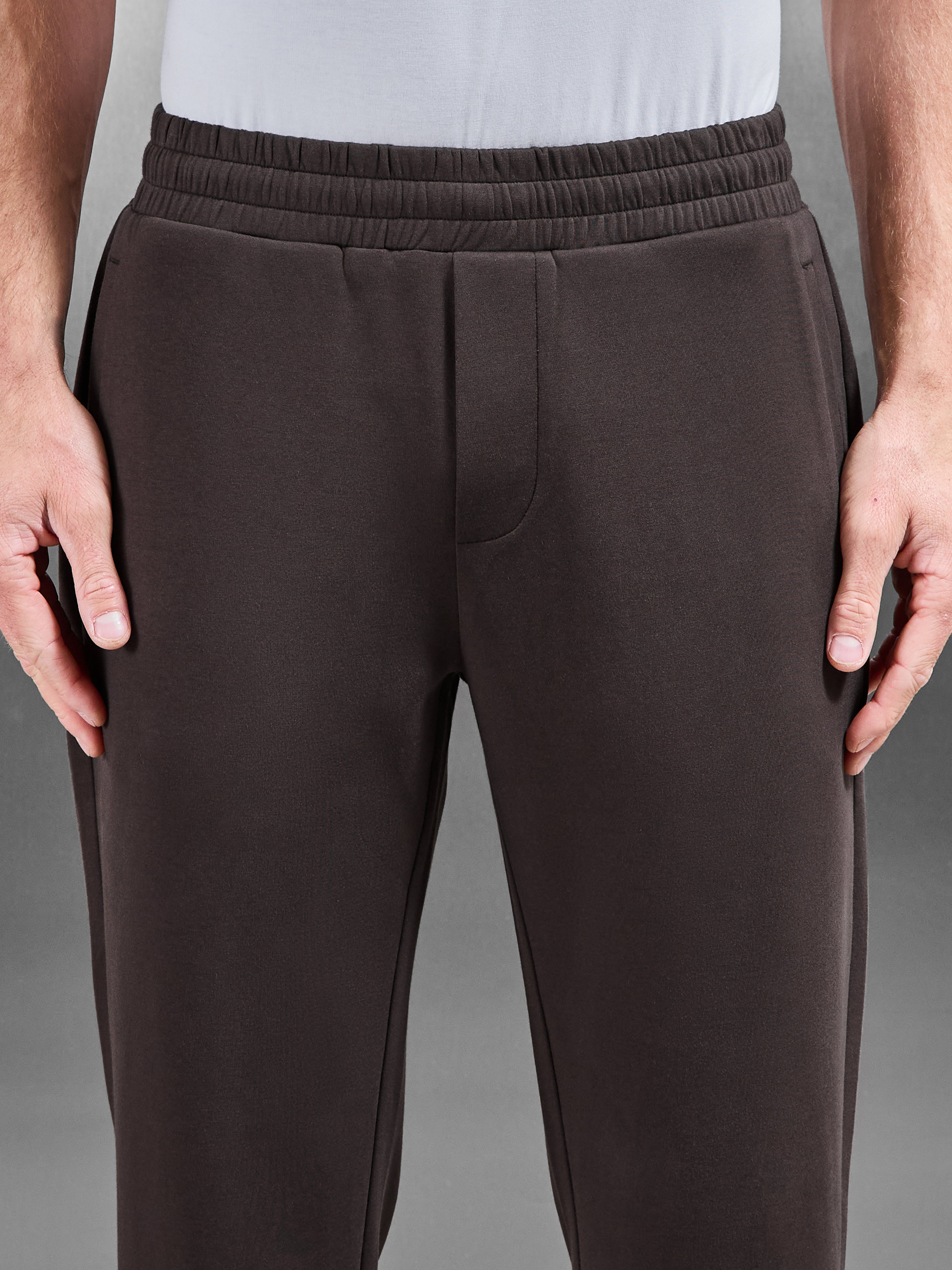 Interlock Jersey Straight Leg Jogger in Brown