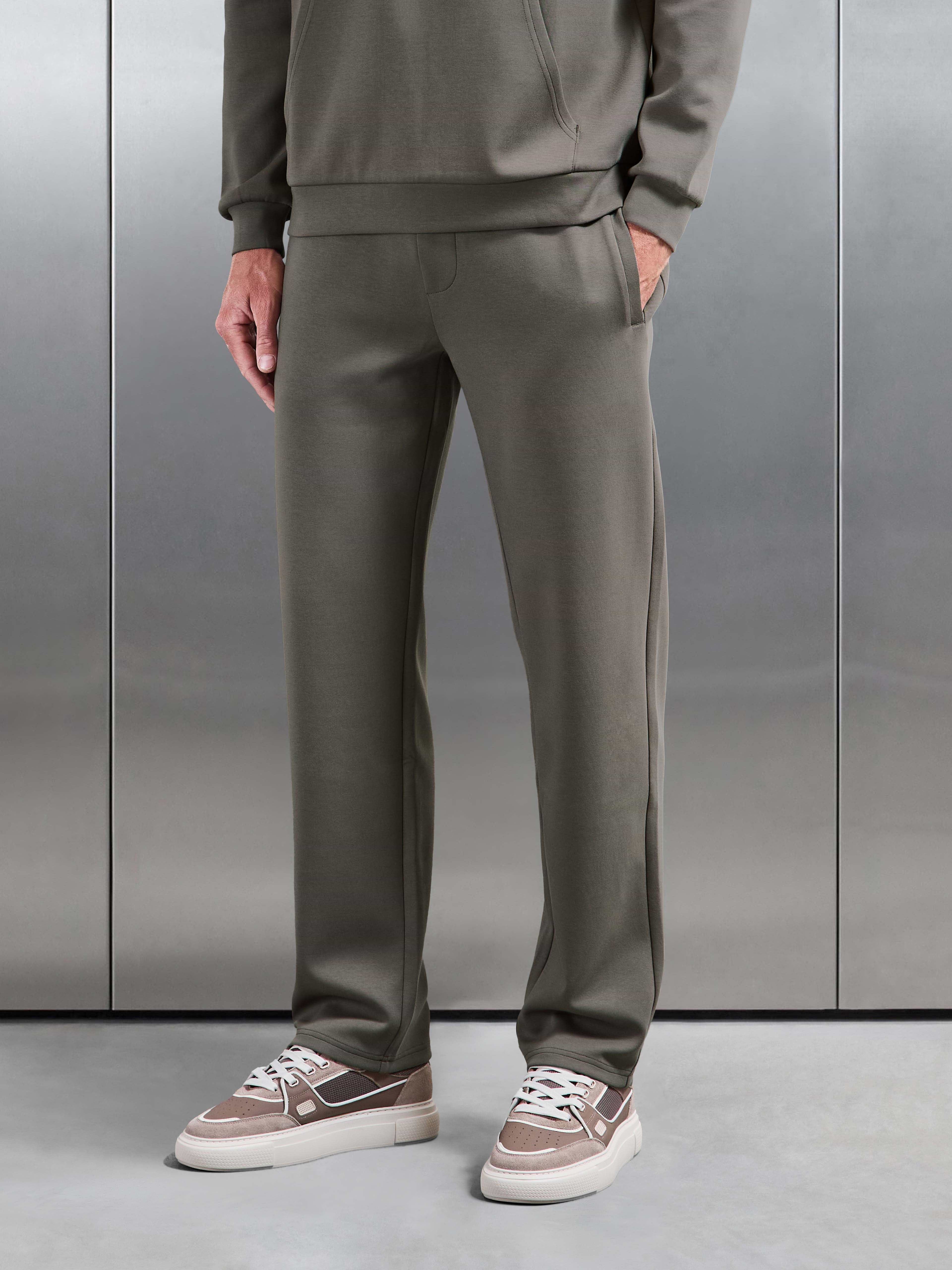Interlock Jersey Straight Leg Jogger in Taupe