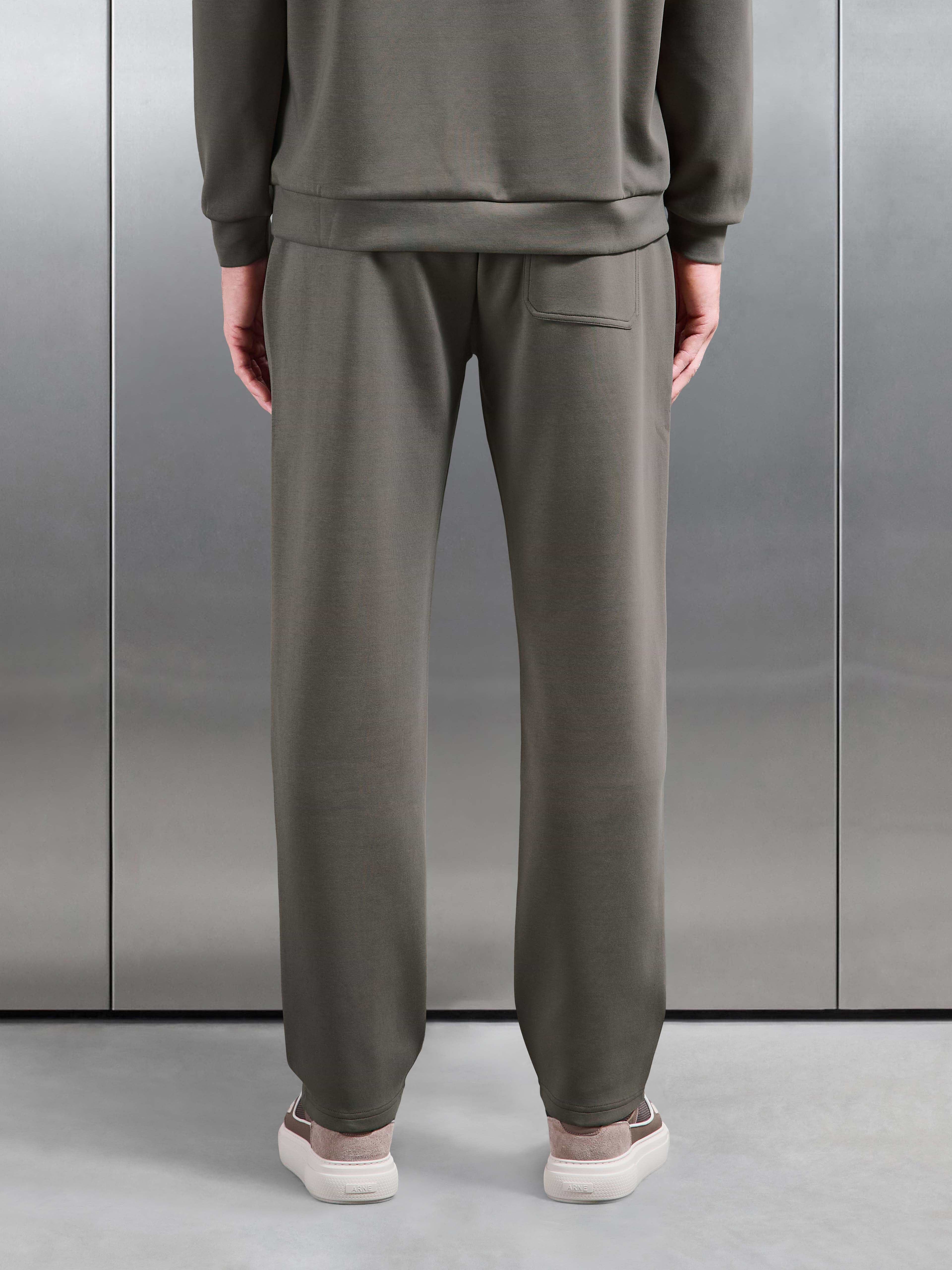 Interlock Jersey Straight Leg Jogger in Taupe