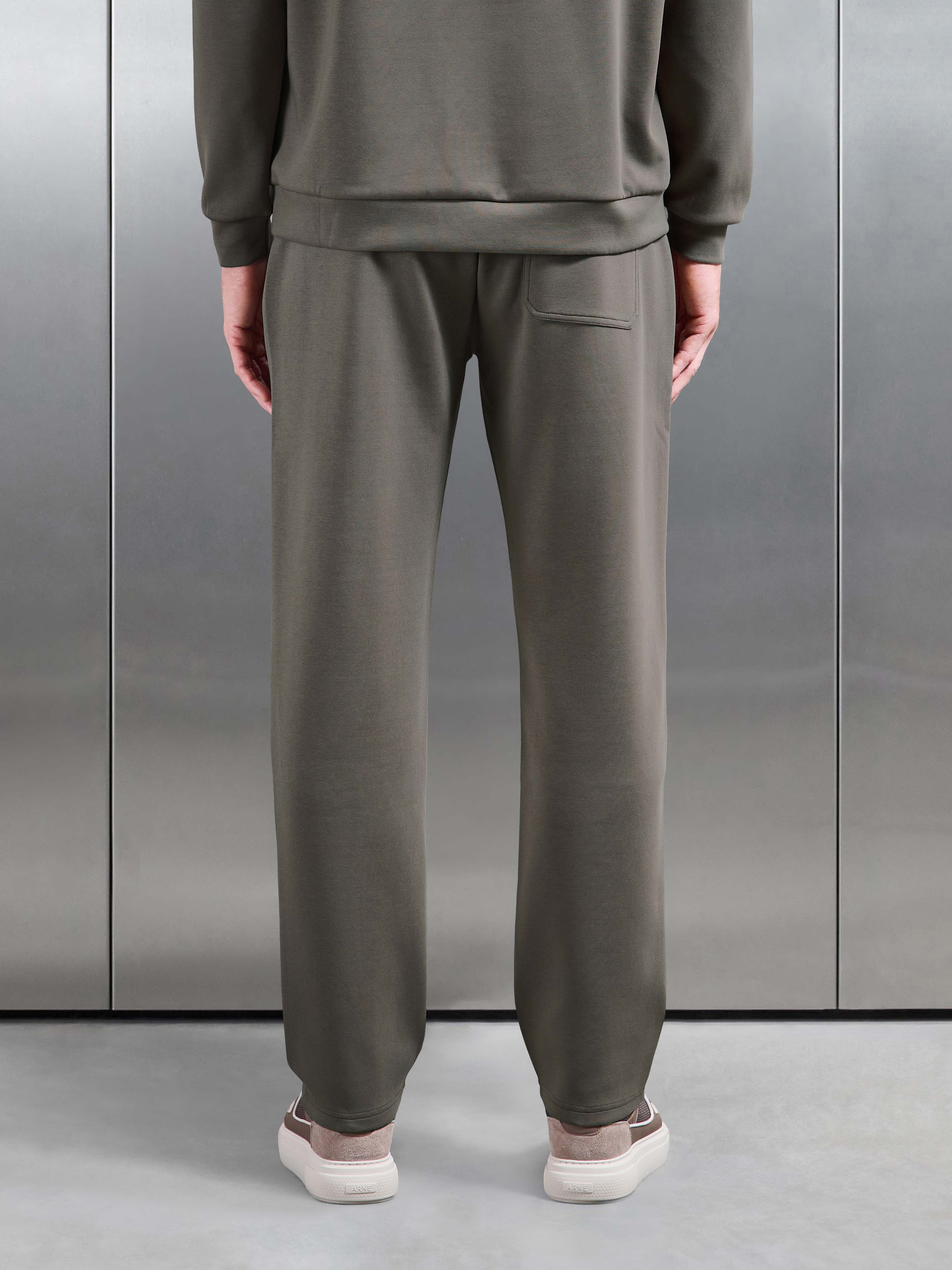 Interlock Jersey Straight Leg Jogger in Taupe