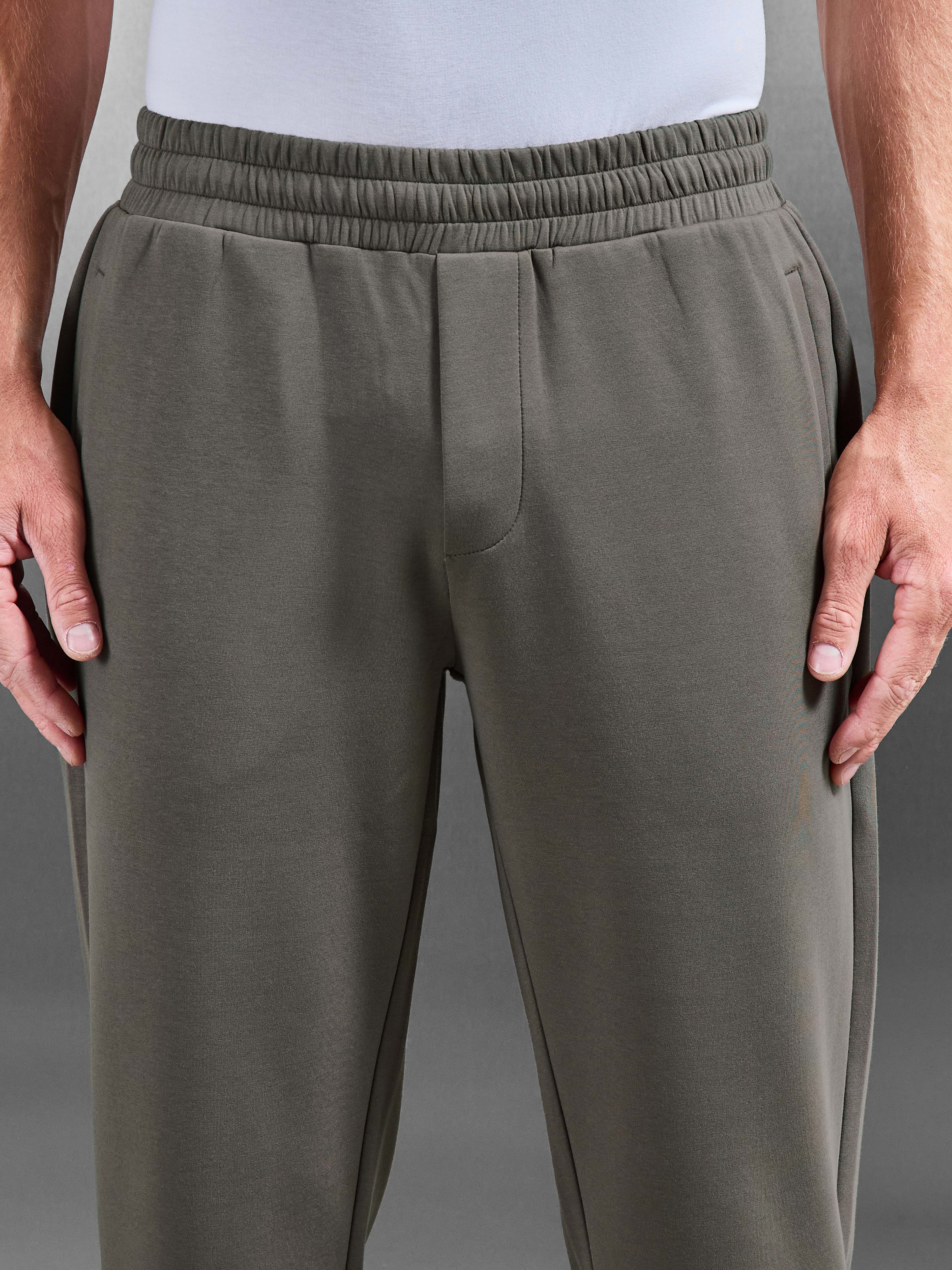 Interlock Jersey Straight Leg Jogger in Taupe