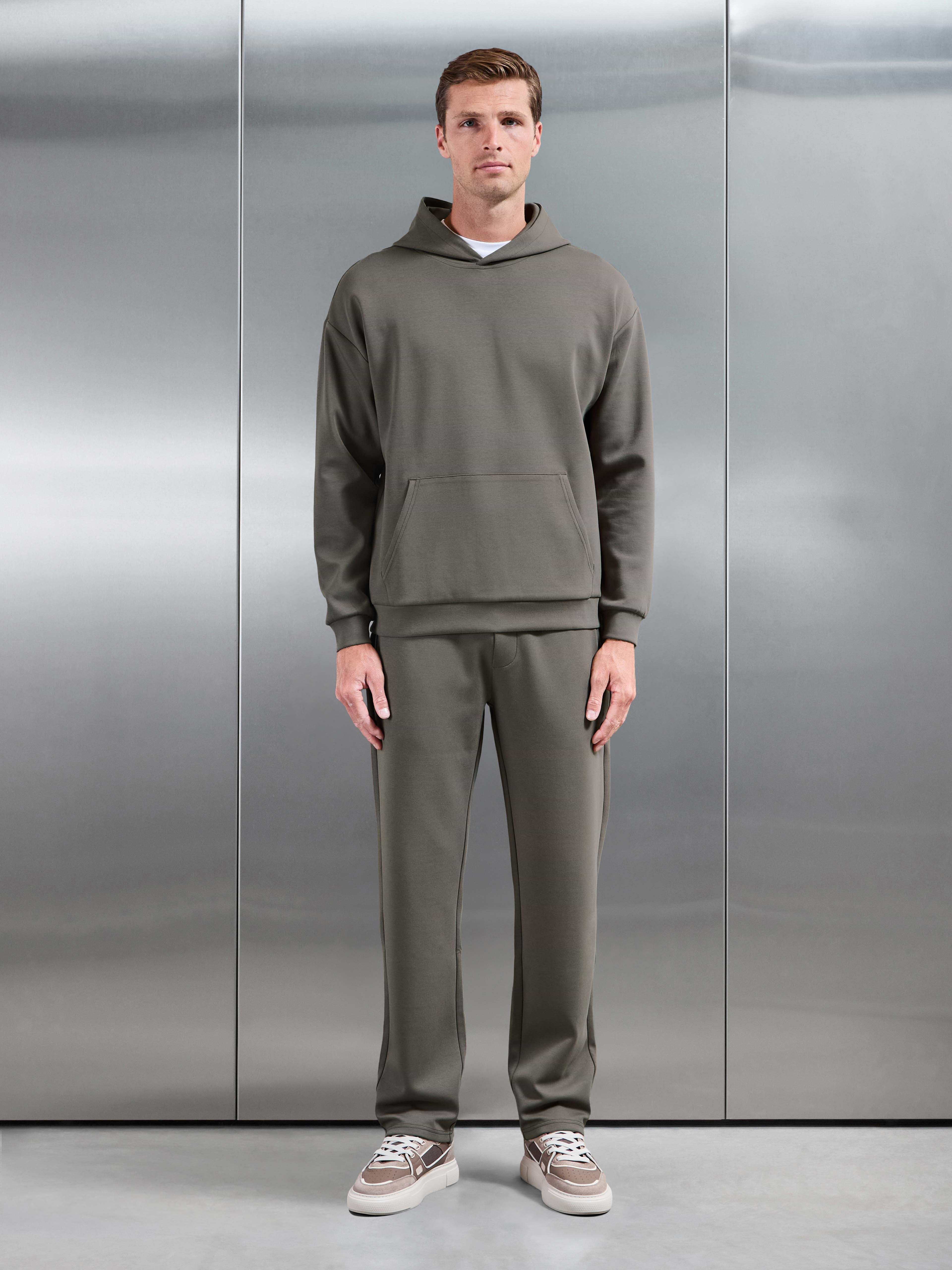 Interlock Jersey Straight Leg Jogger in Taupe
