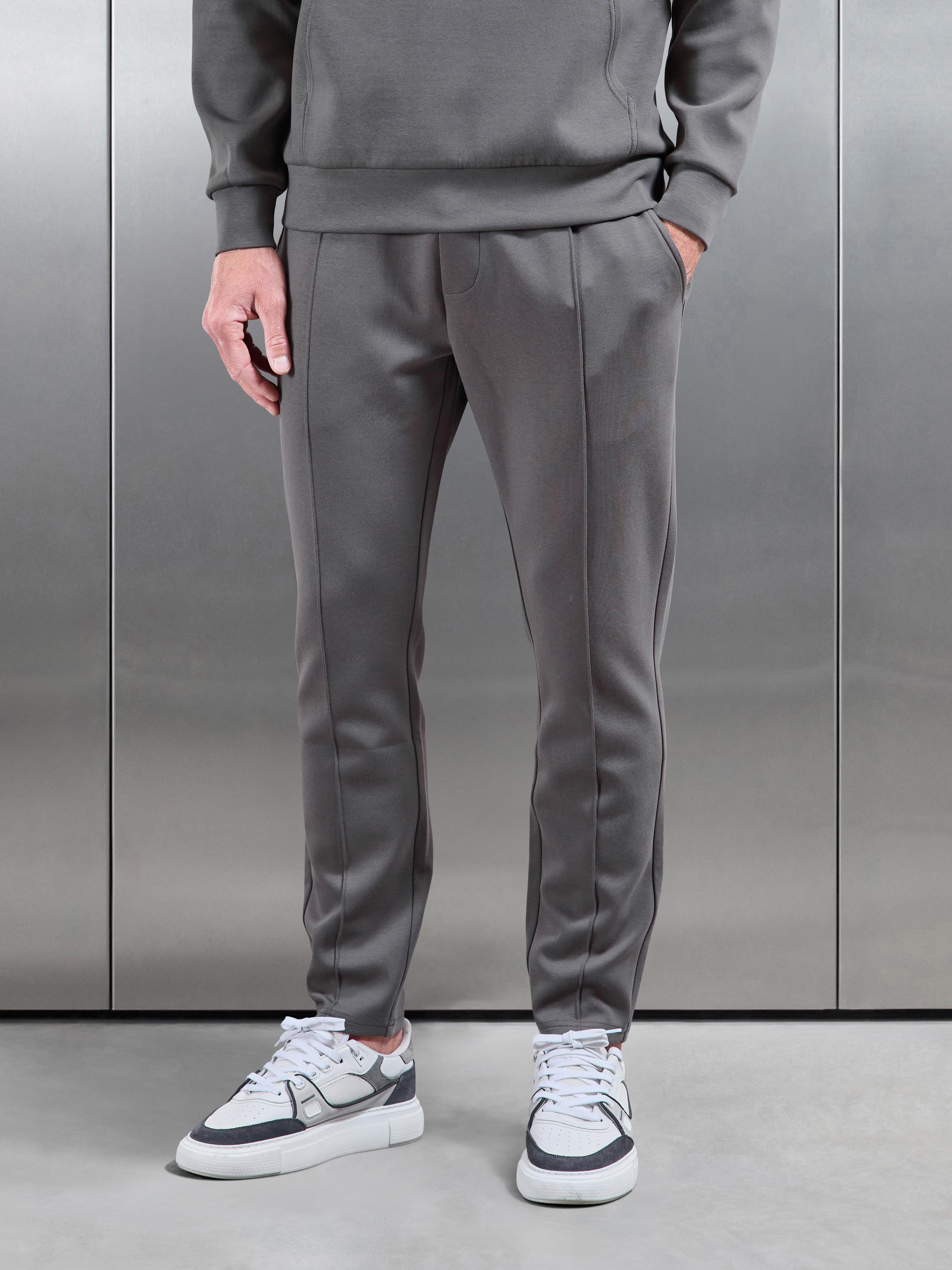Interlock Jersey Tapered Jogger in Charcoal