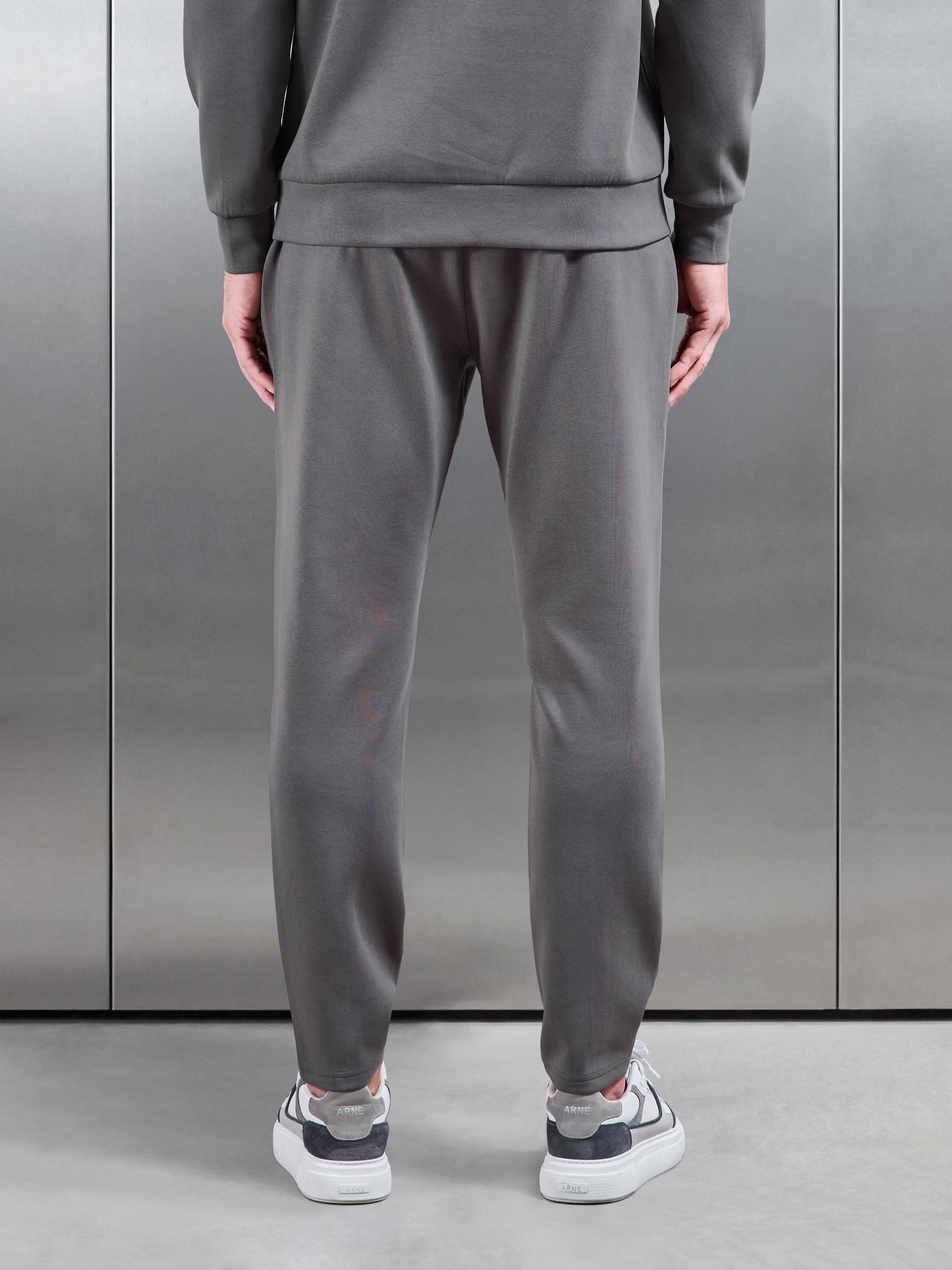 Interlock Jersey Tapered Jogger in Charcoal