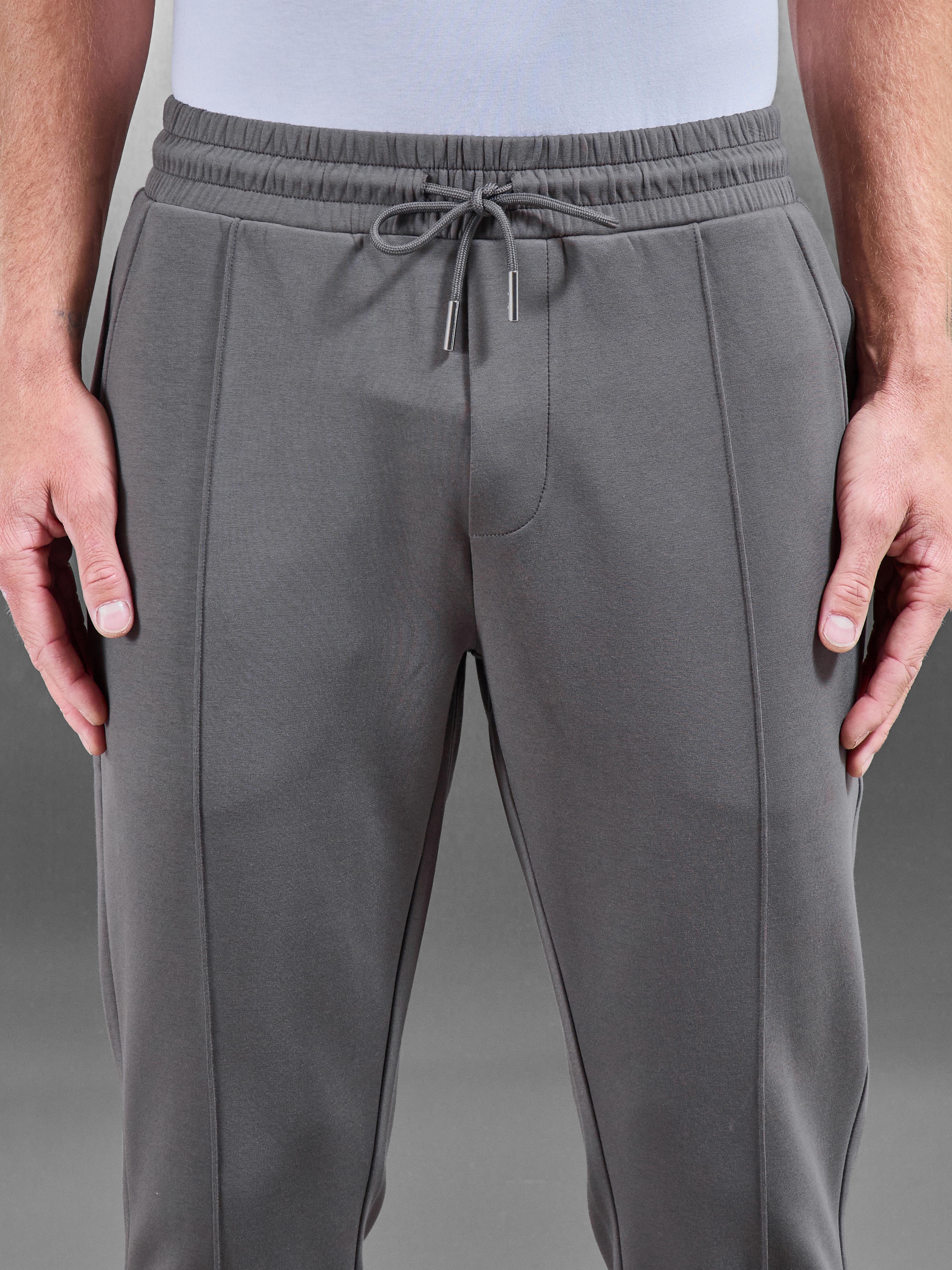 Interlock Jersey Tapered Jogger in Charcoal