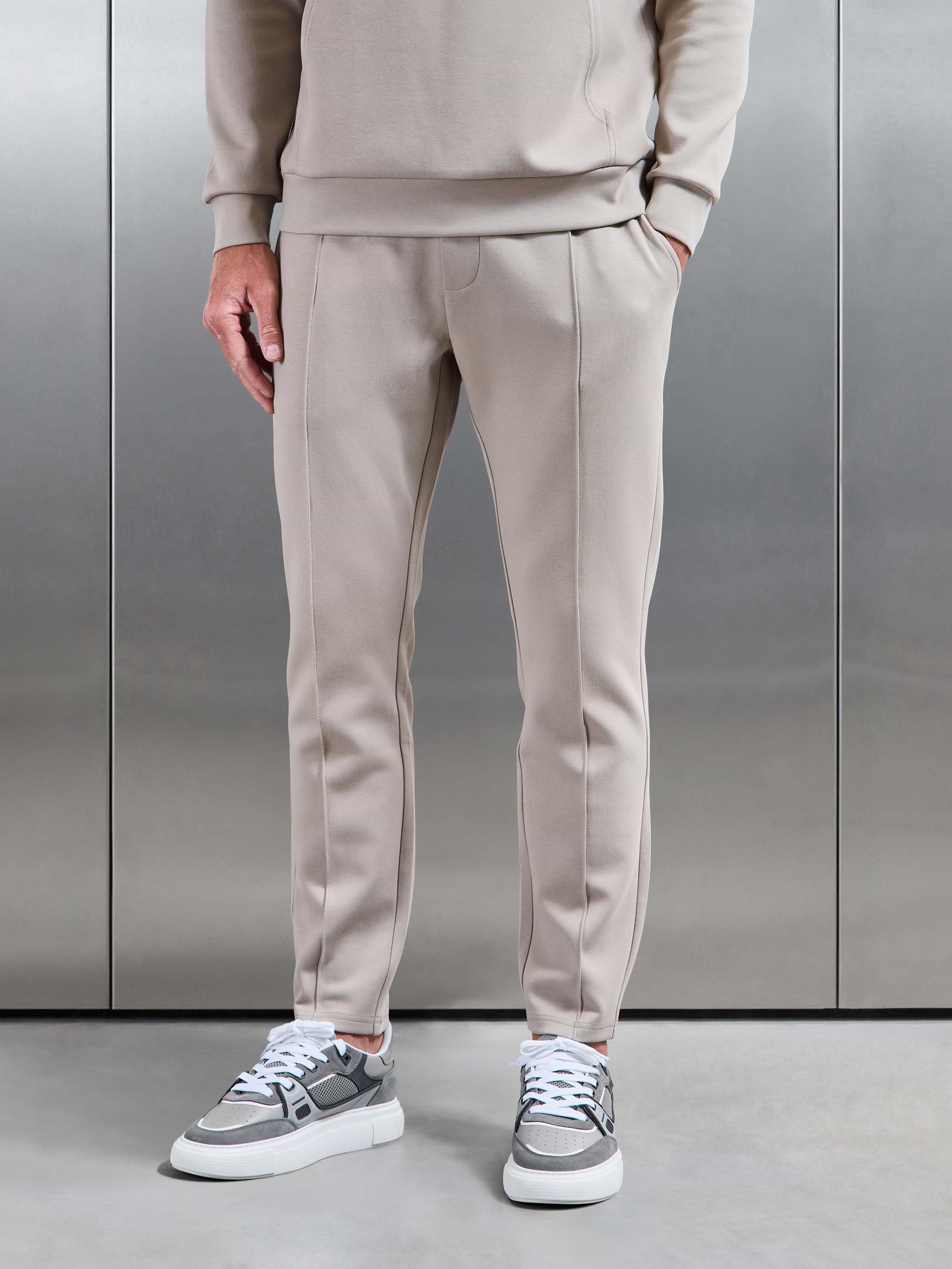Interlock Jersey Tapered Jogger in Stone
