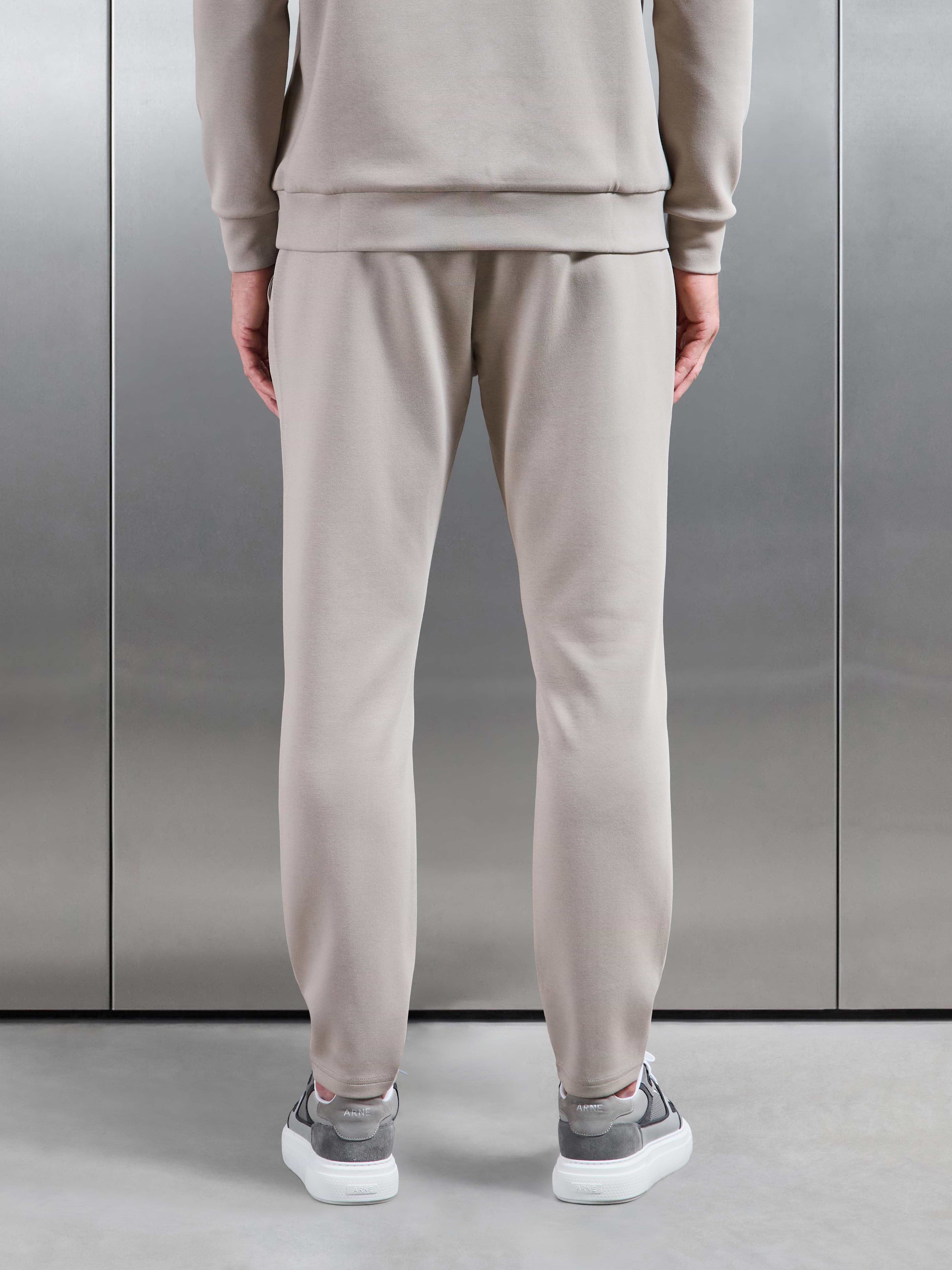 Interlock Jersey Tapered Jogger in Stone