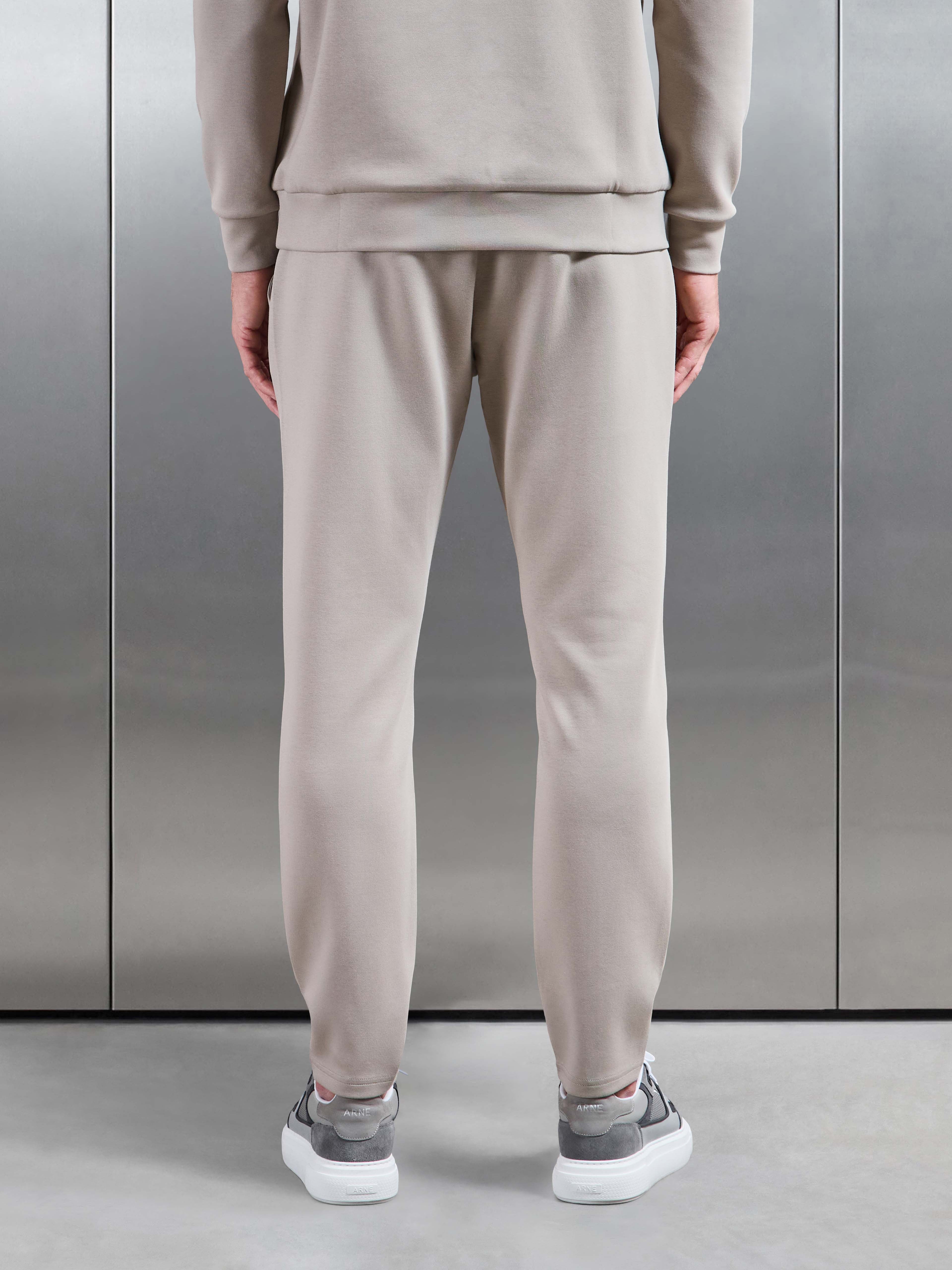 Interlock Jersey Tapered Jogger in Stone