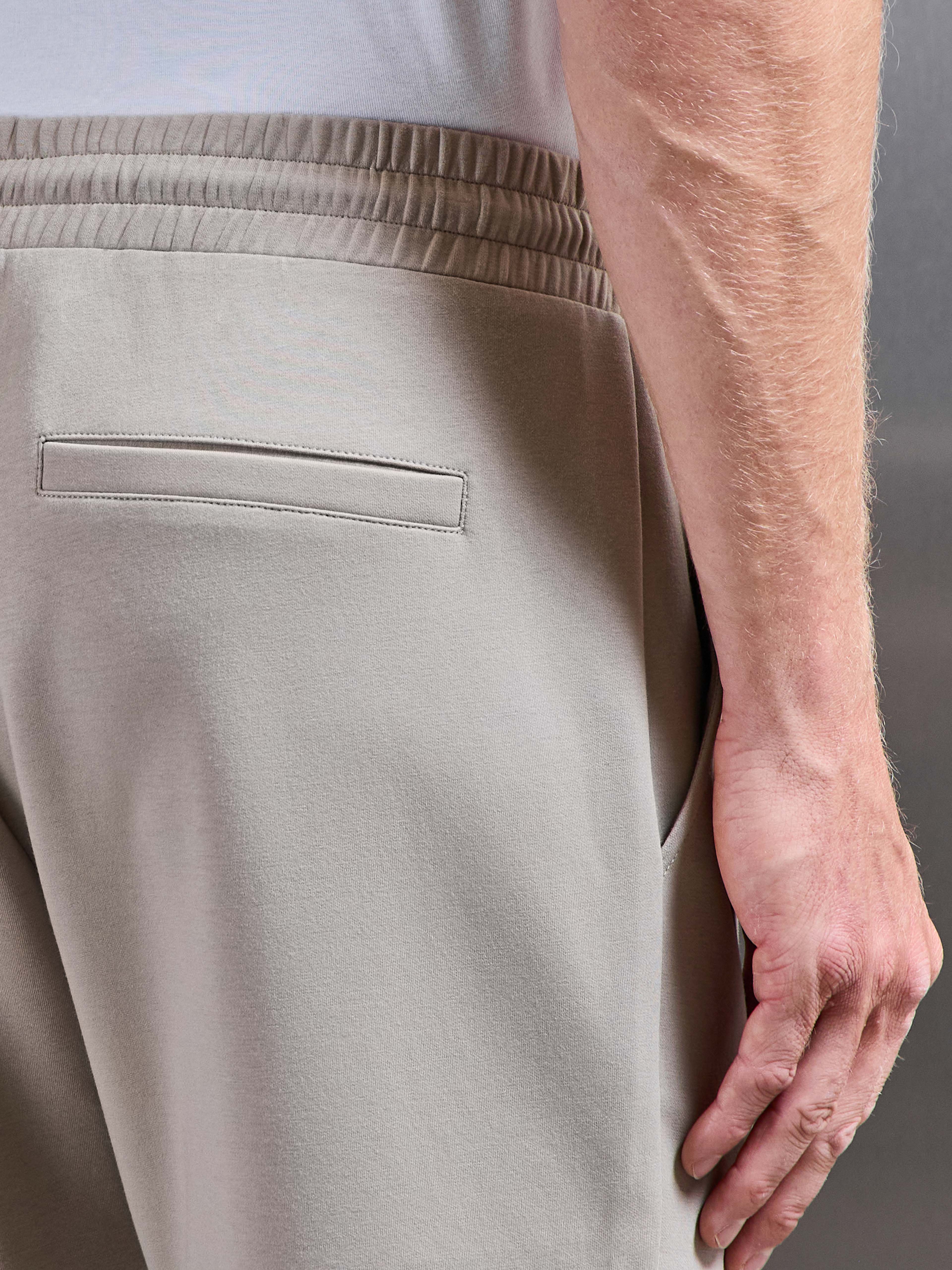 Interlock Jersey Tapered Jogger in Stone