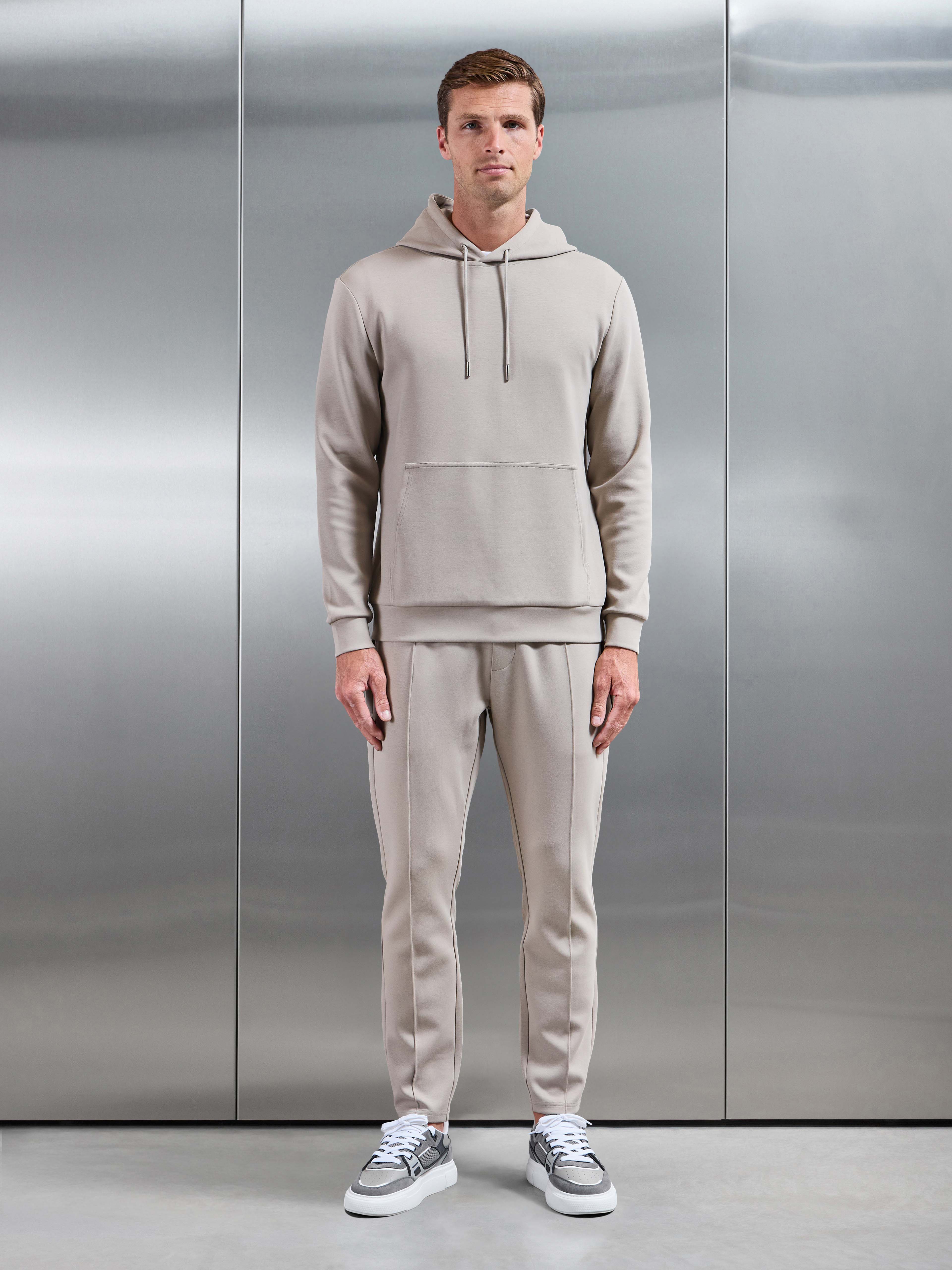 Interlock Jersey Tapered Jogger in Stone
