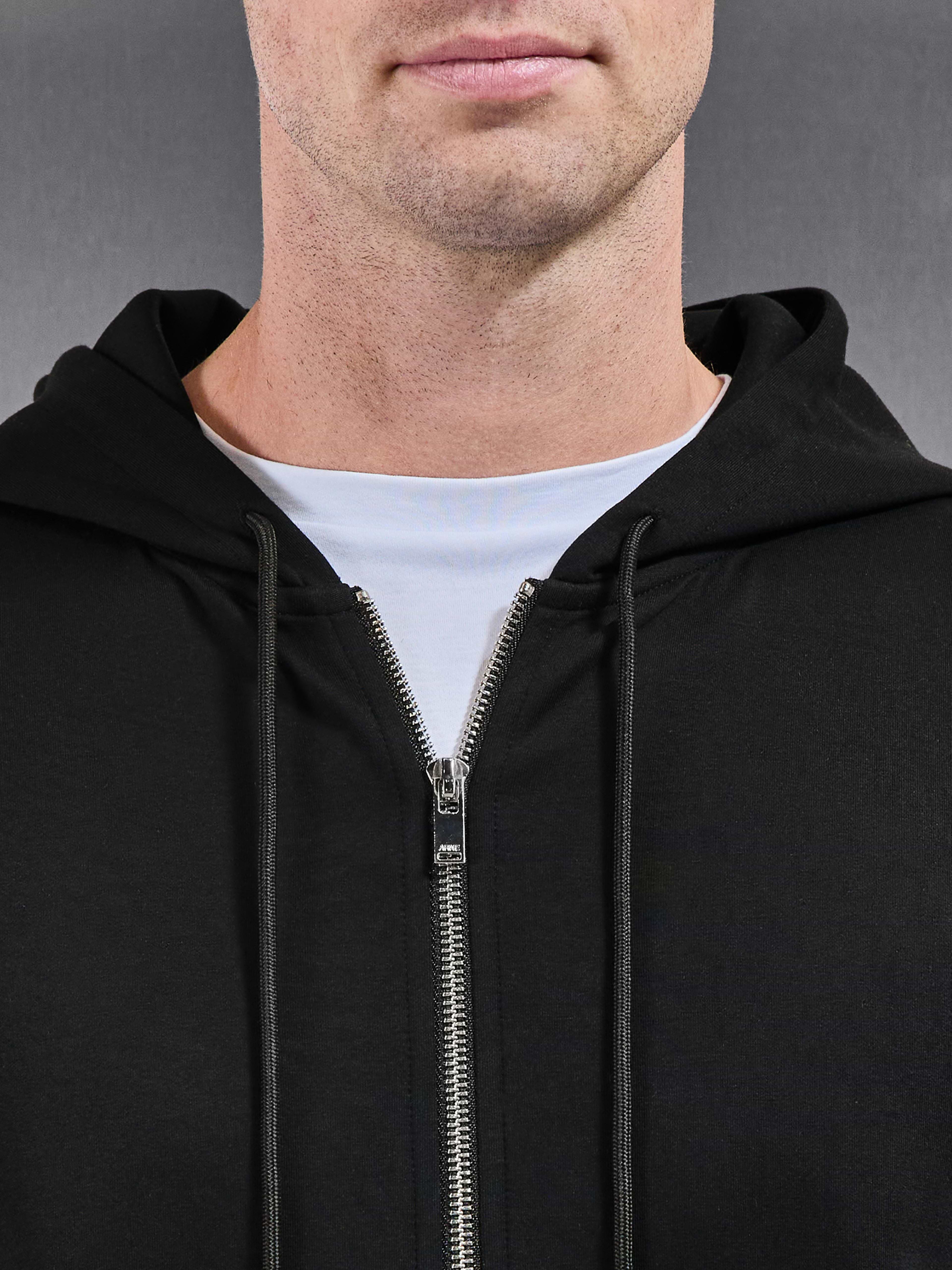 Interlock Jersey Zip Hoodie in Black
