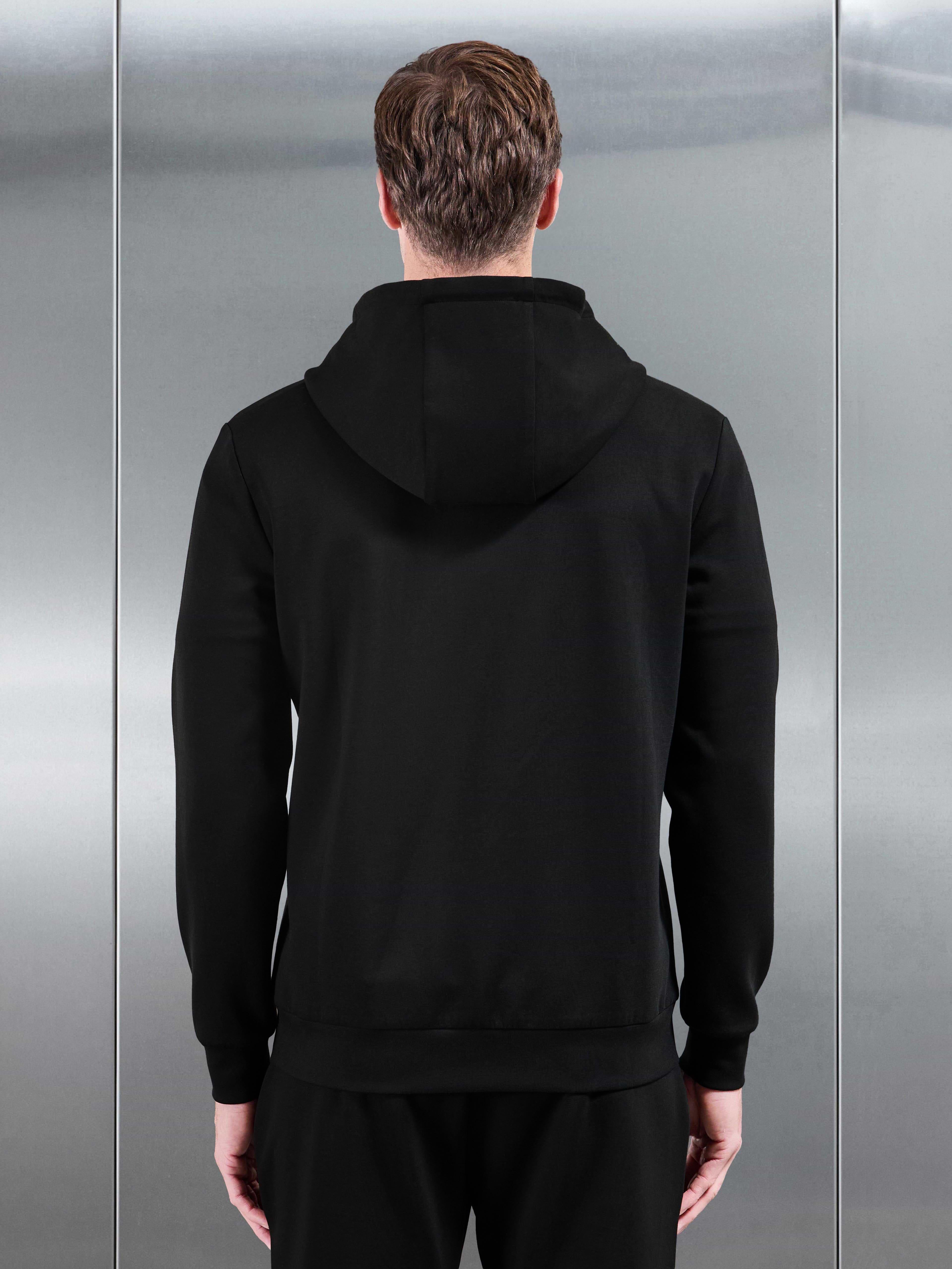 Interlock Jersey Zip Hoodie in Black