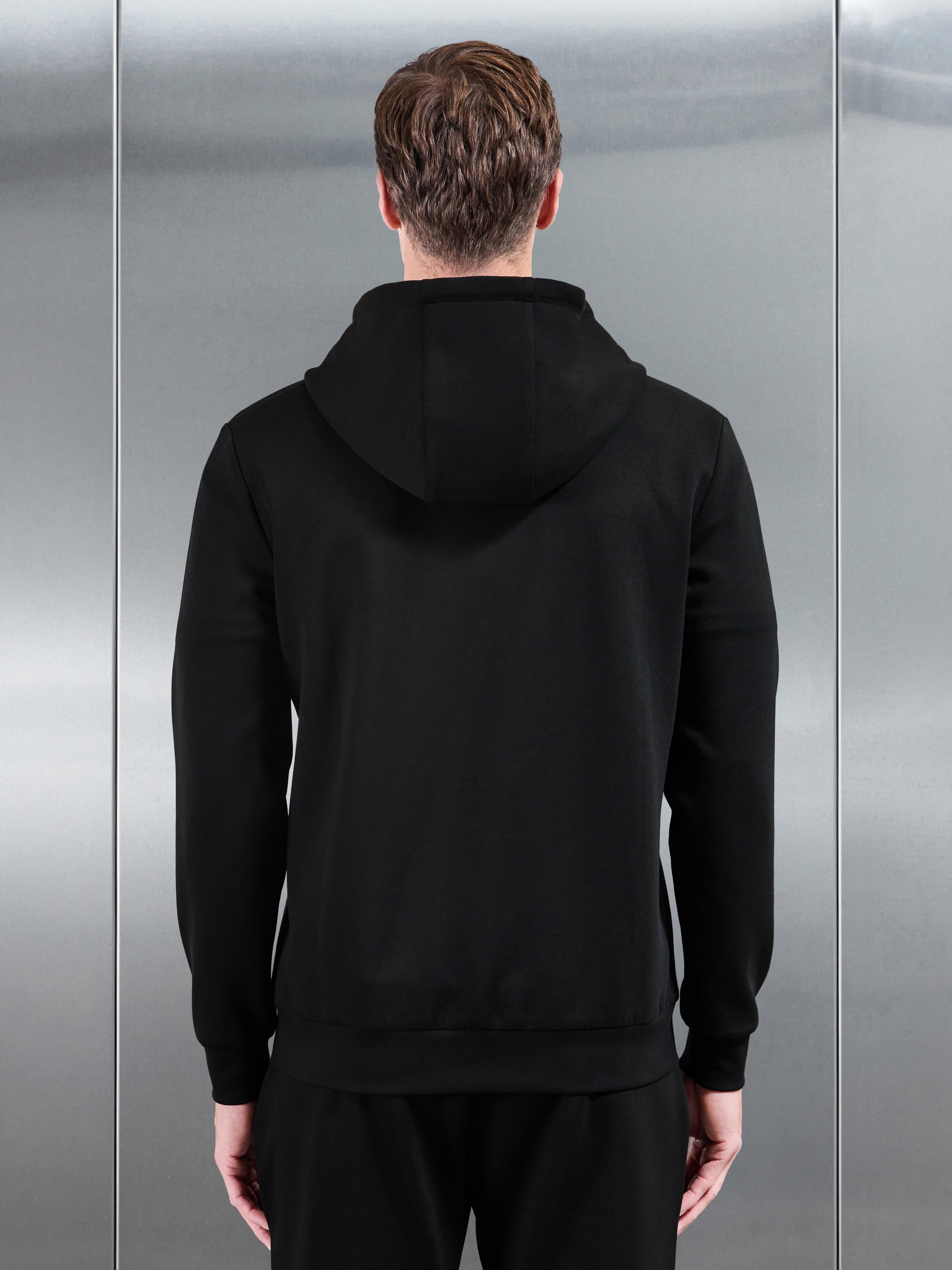 Interlock Jersey Zip Hoodie in Black