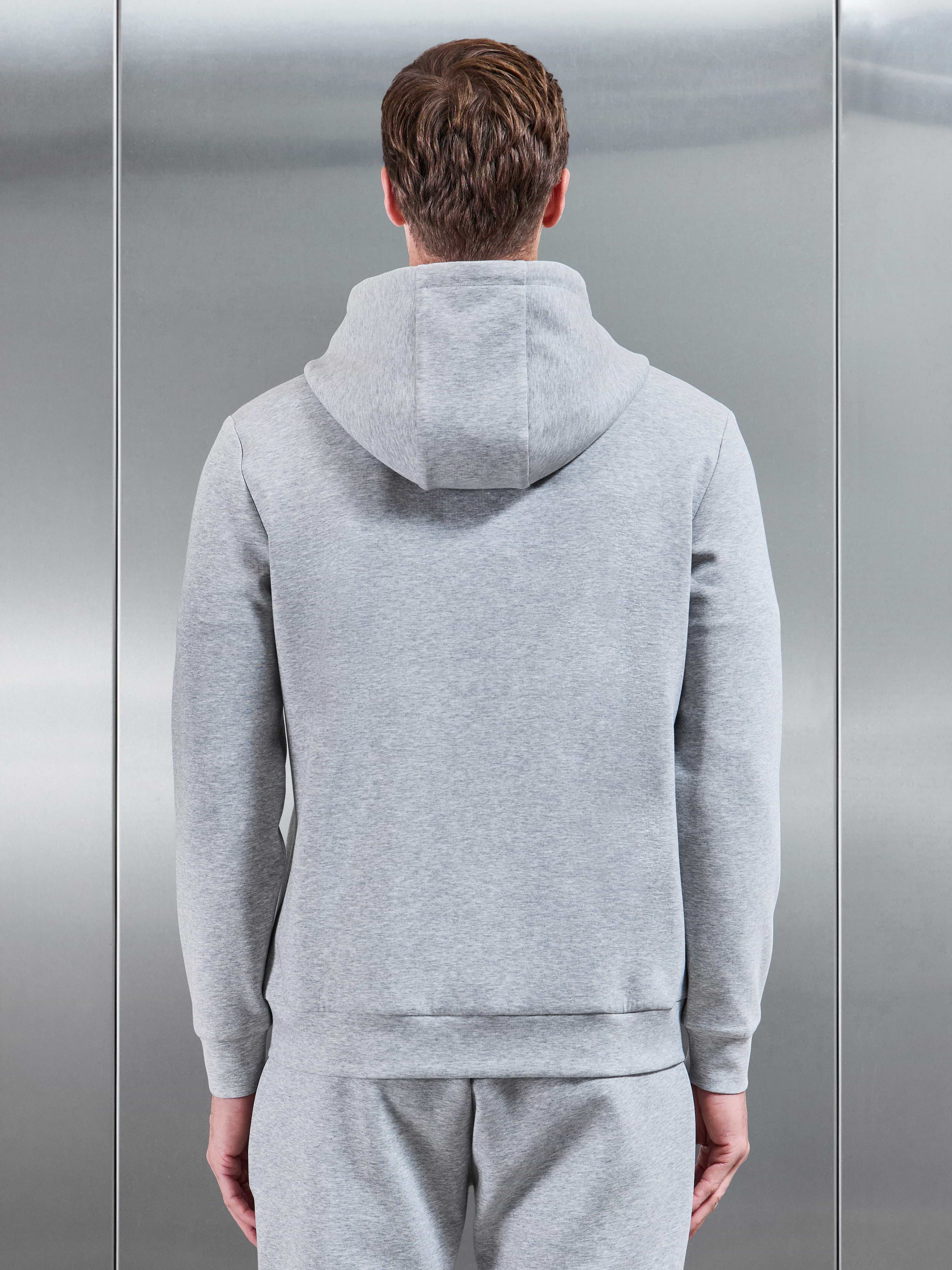 Interlock Jersey Zip Hoodie in Marl Grey