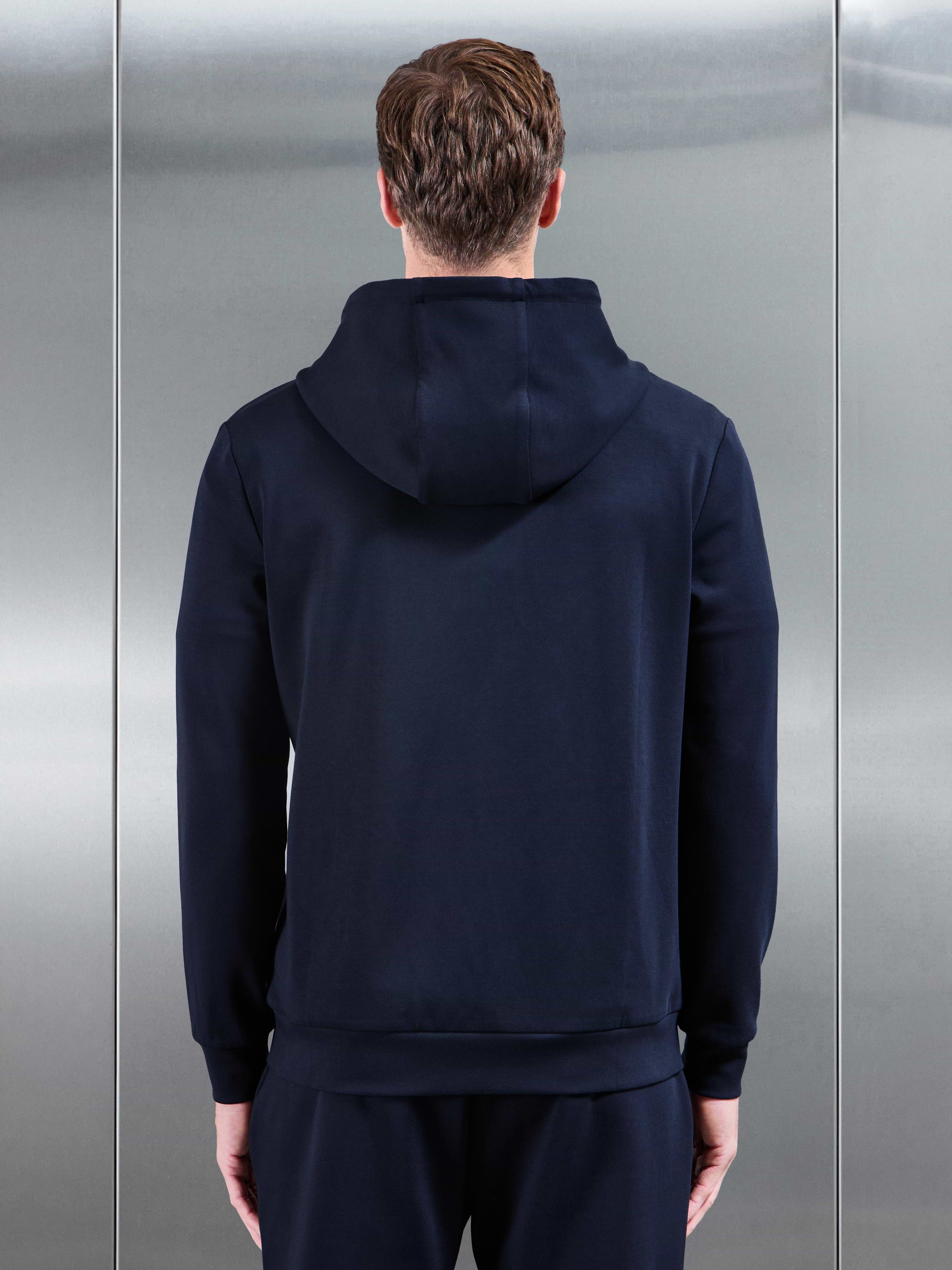 Interlock Jersey Zip Hoodie in Navy