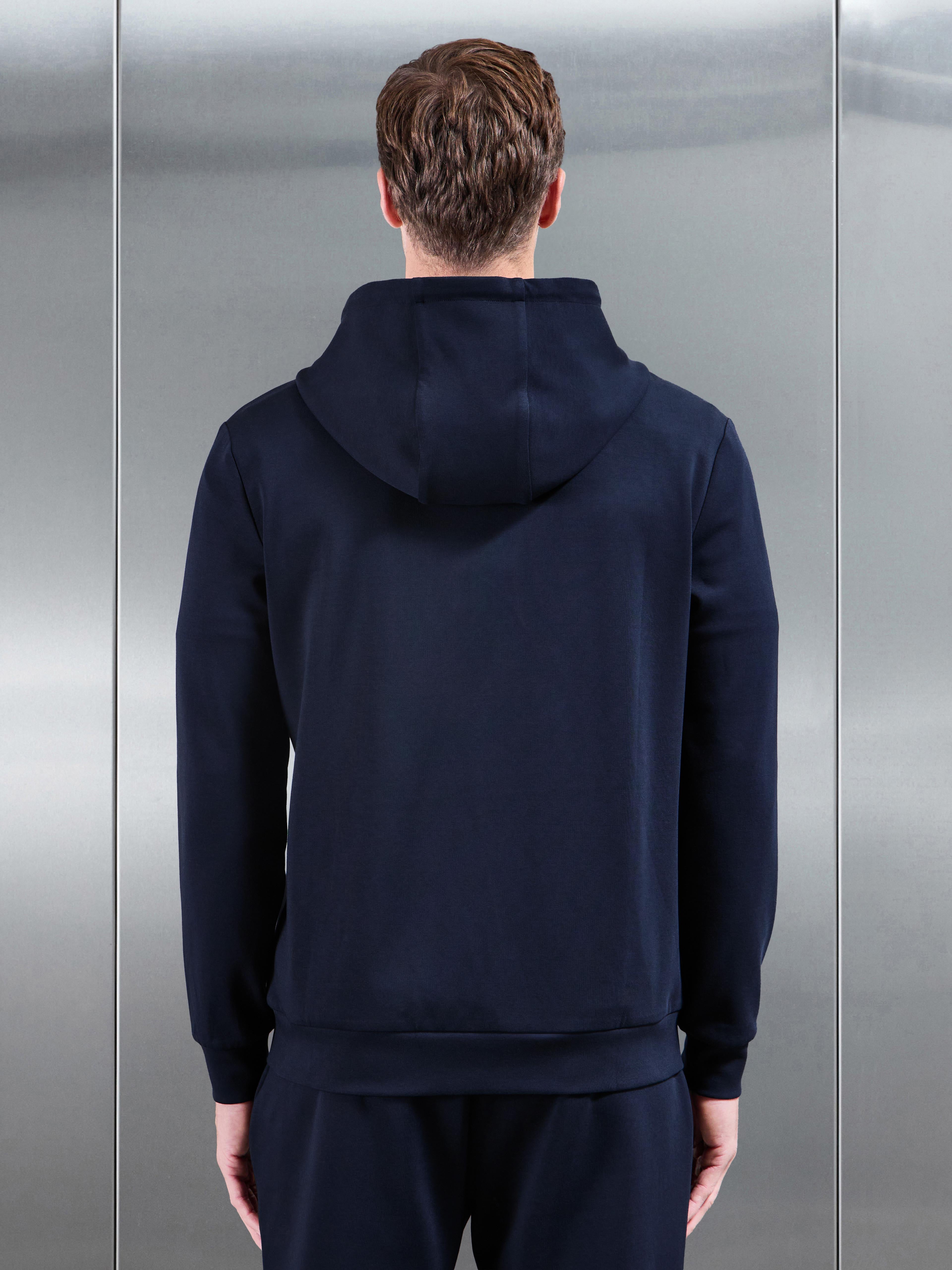 Interlock Jersey Zip Hoodie in Navy