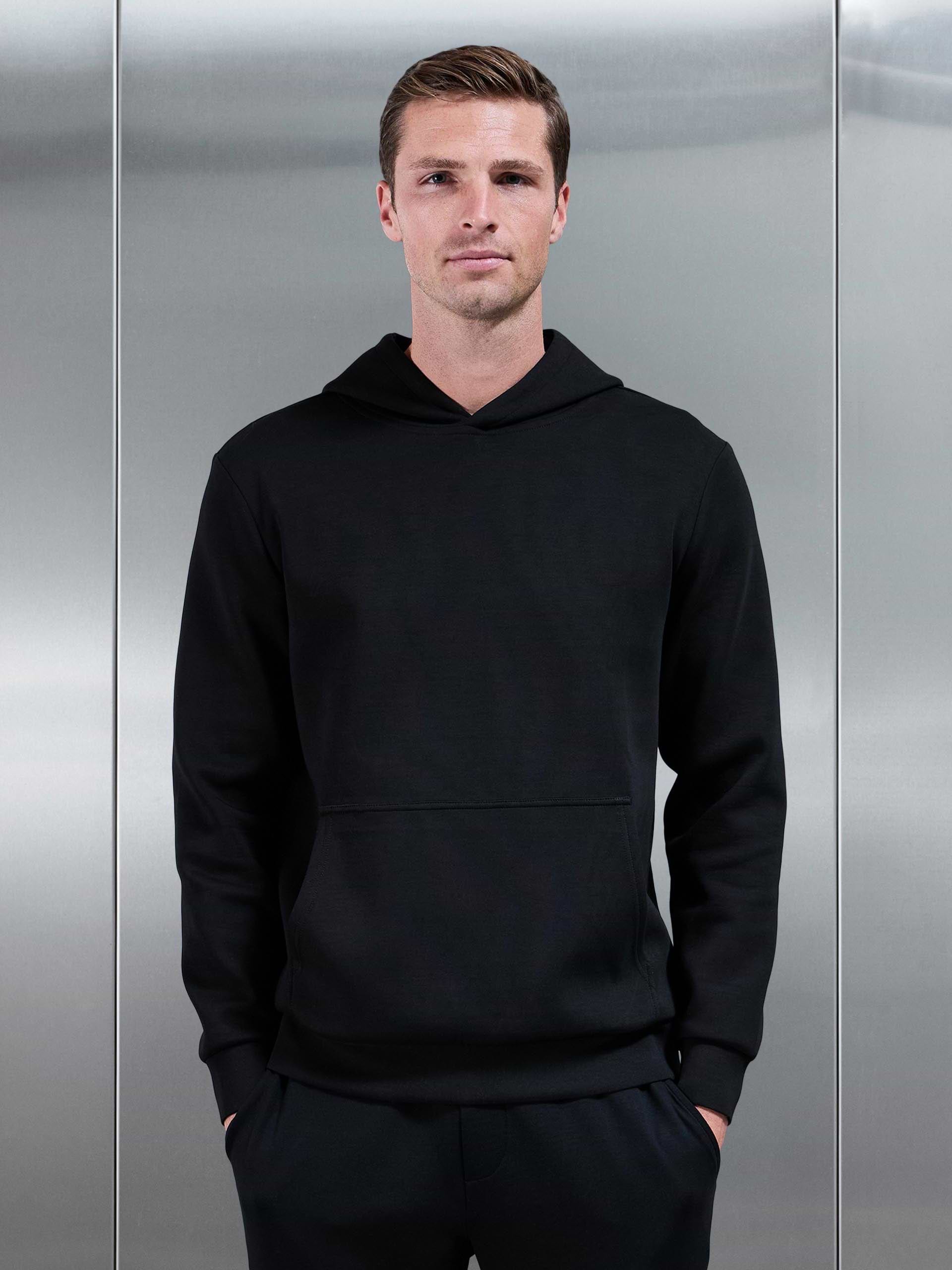 Interlock Jersey Essential Hoodie in Black