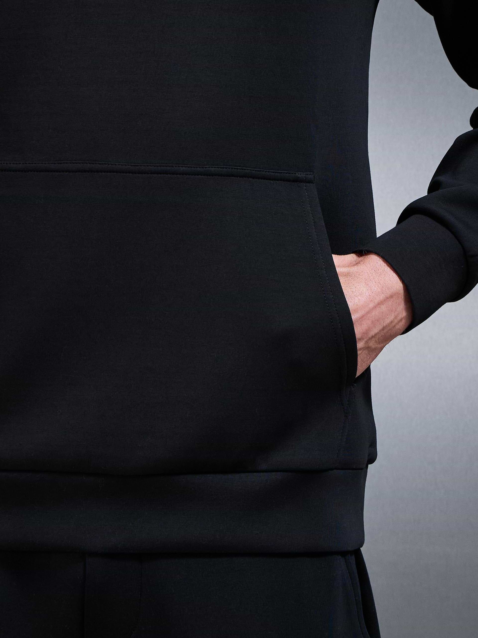 Interlock Jersey Essential Hoodie in Black