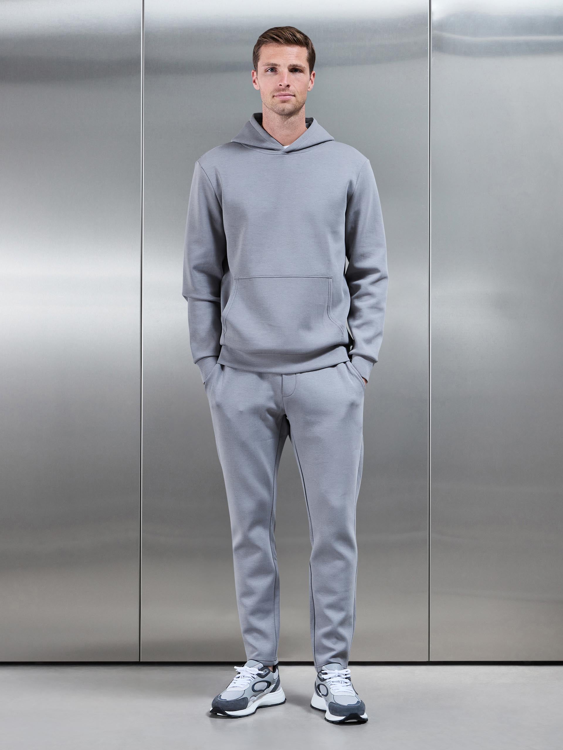 Interlock Jersey Essential Hoodie in Grey