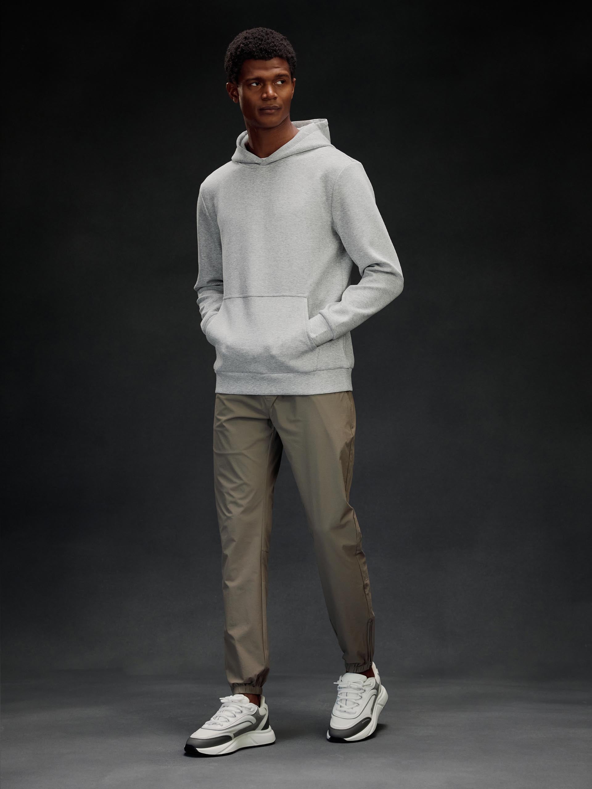 Interlock Jersey Essential Hoodie in Marl Grey