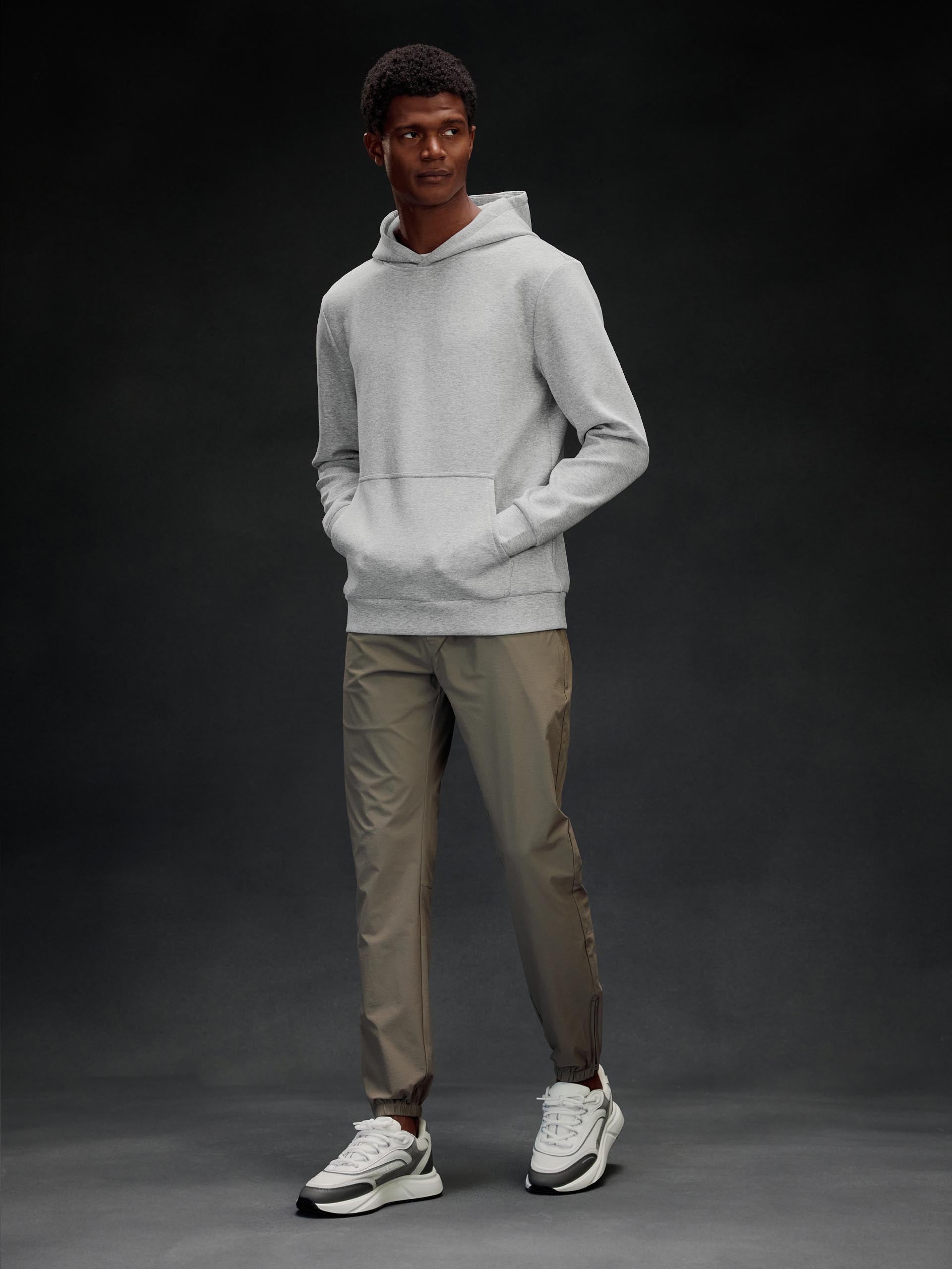 Interlock Jersey Essential Hoodie in Marl Grey
